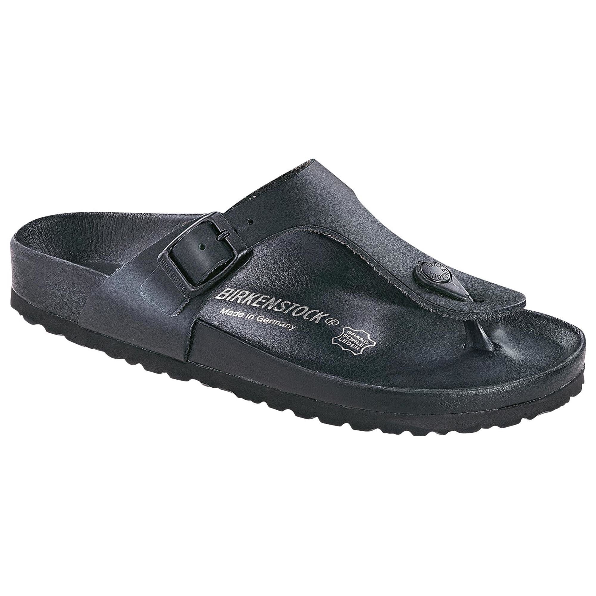 Birkenstock gizeh black leather sales