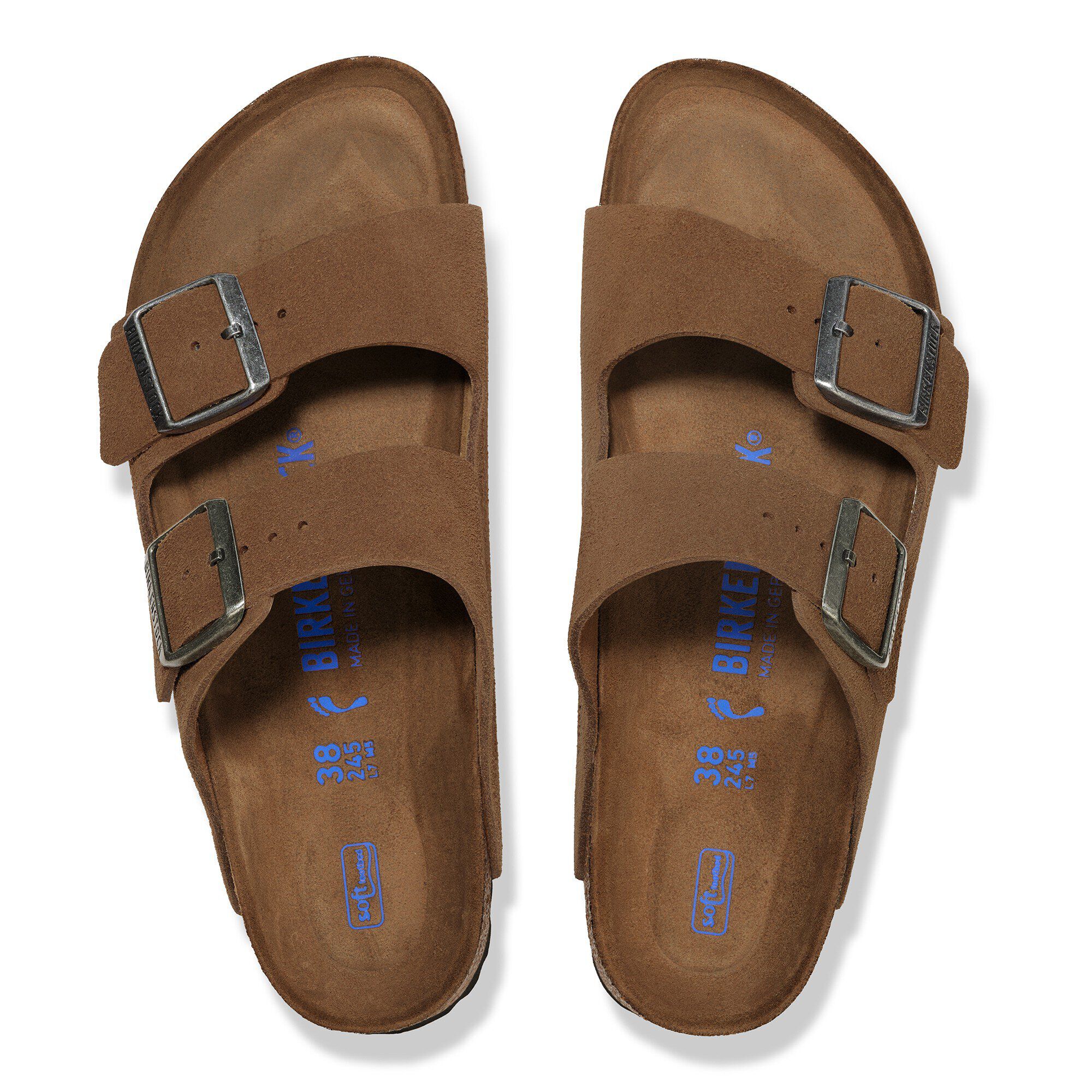 サンダル BIRKENSTOCK FW25 (1030865 DARKTEA) Arizona Soft Footbed Suede Leather Dark Tea Tonal | BIRKENSTOCK
