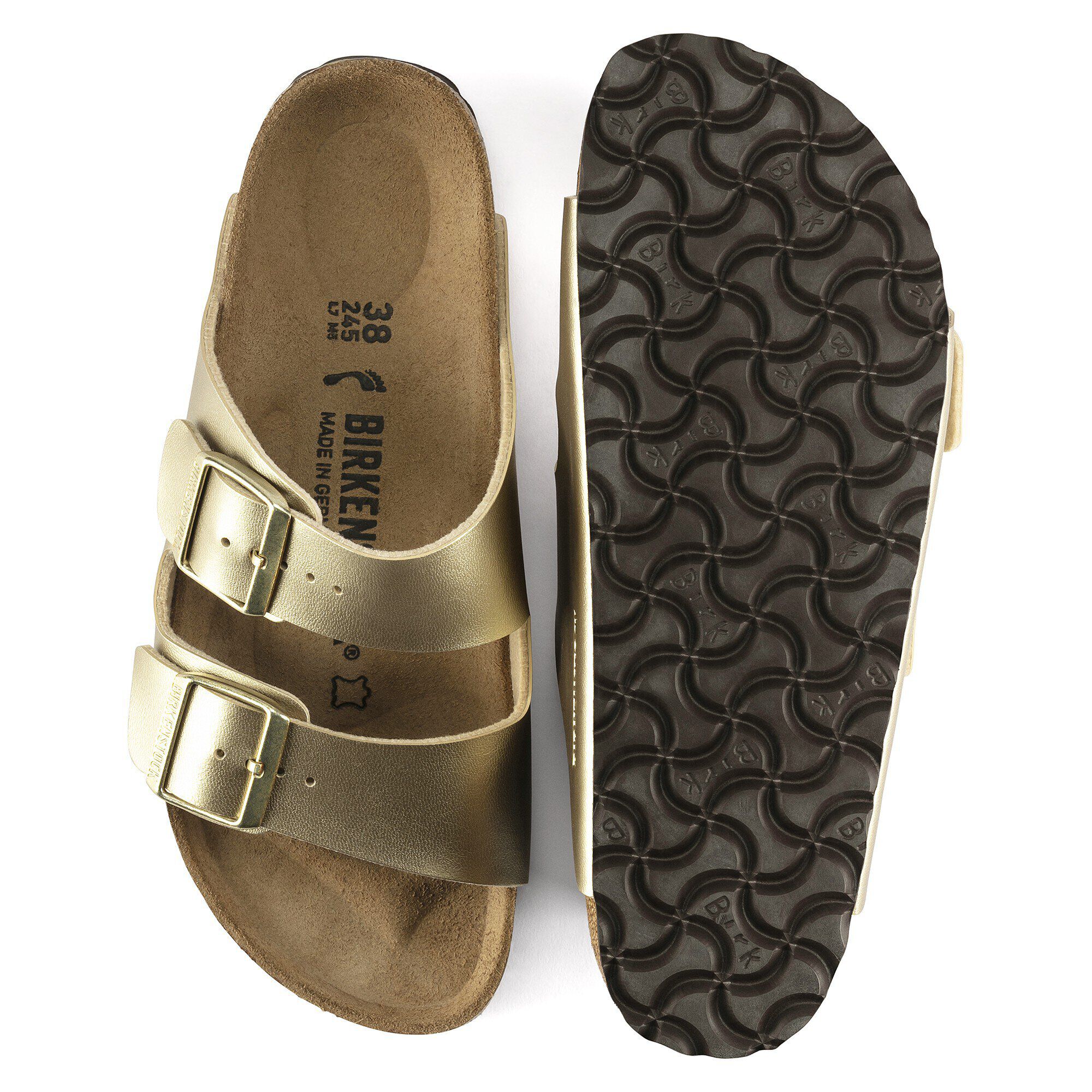 Gold slip on online sandals