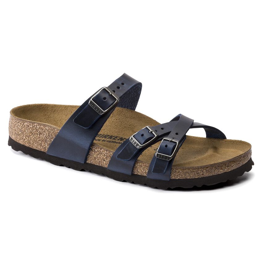 grafiek rib bundel Franca Oiled Leather Blue | BIRKENSTOCK