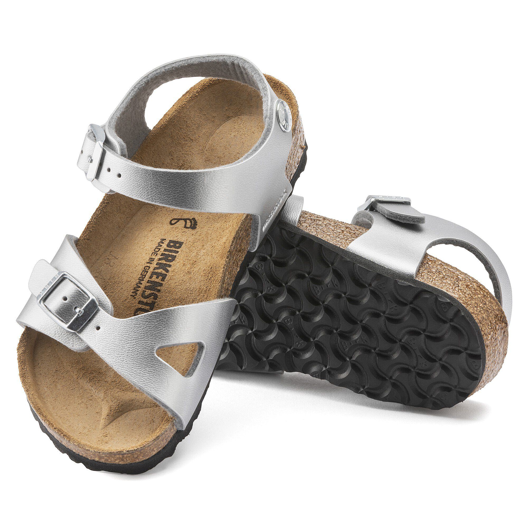 Kids silver birkenstock store