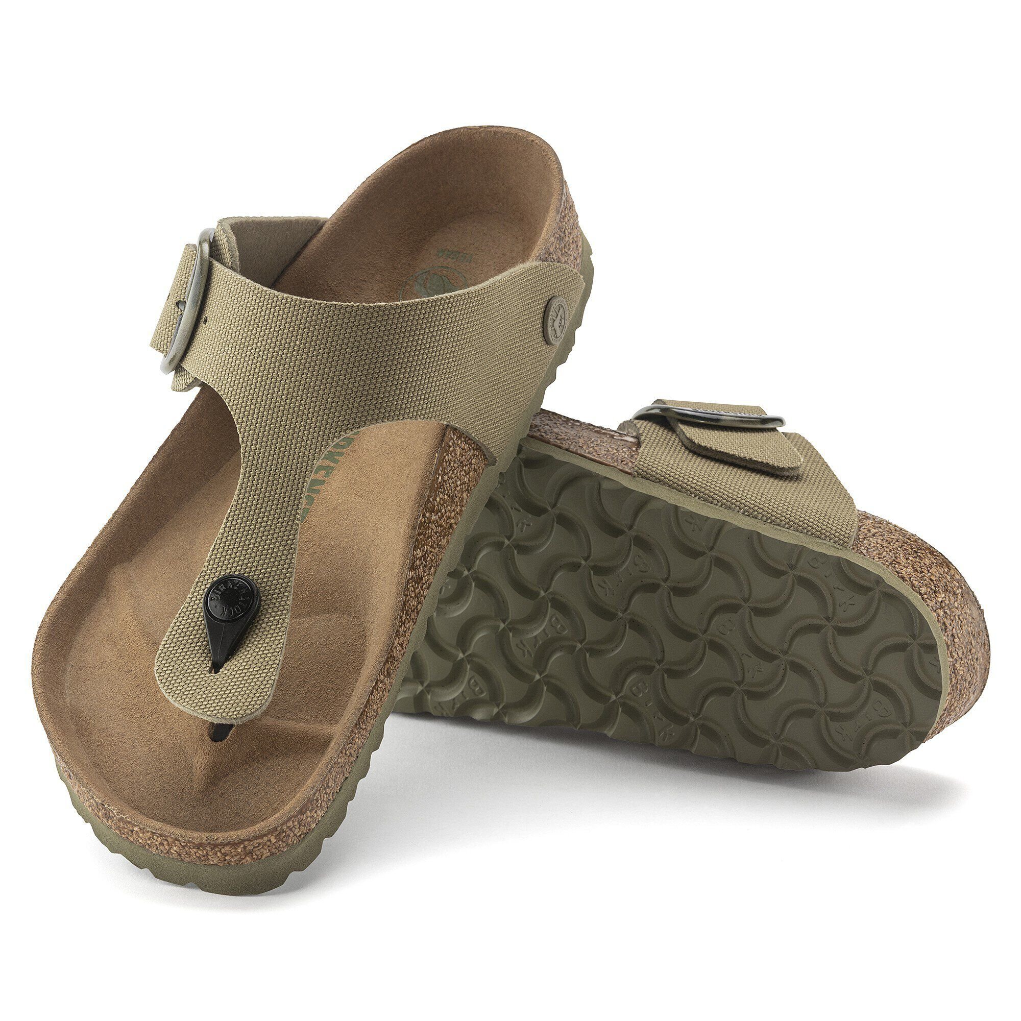 Gizeh Vegan Big Buckle Textile Faded Khaki | BIRKENSTOCK