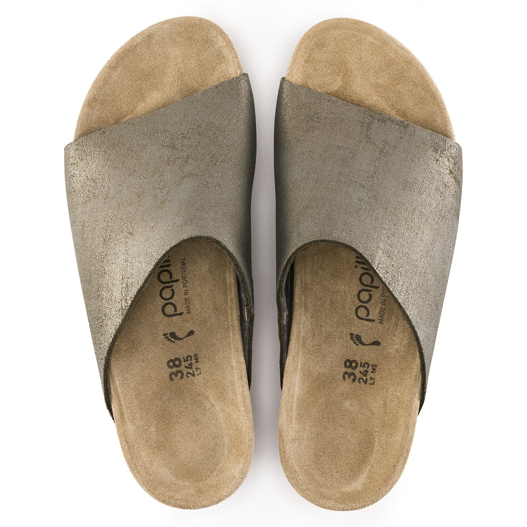 Namica Suede Leather Washed Metallic Stone Gold BIRKENSTOCK