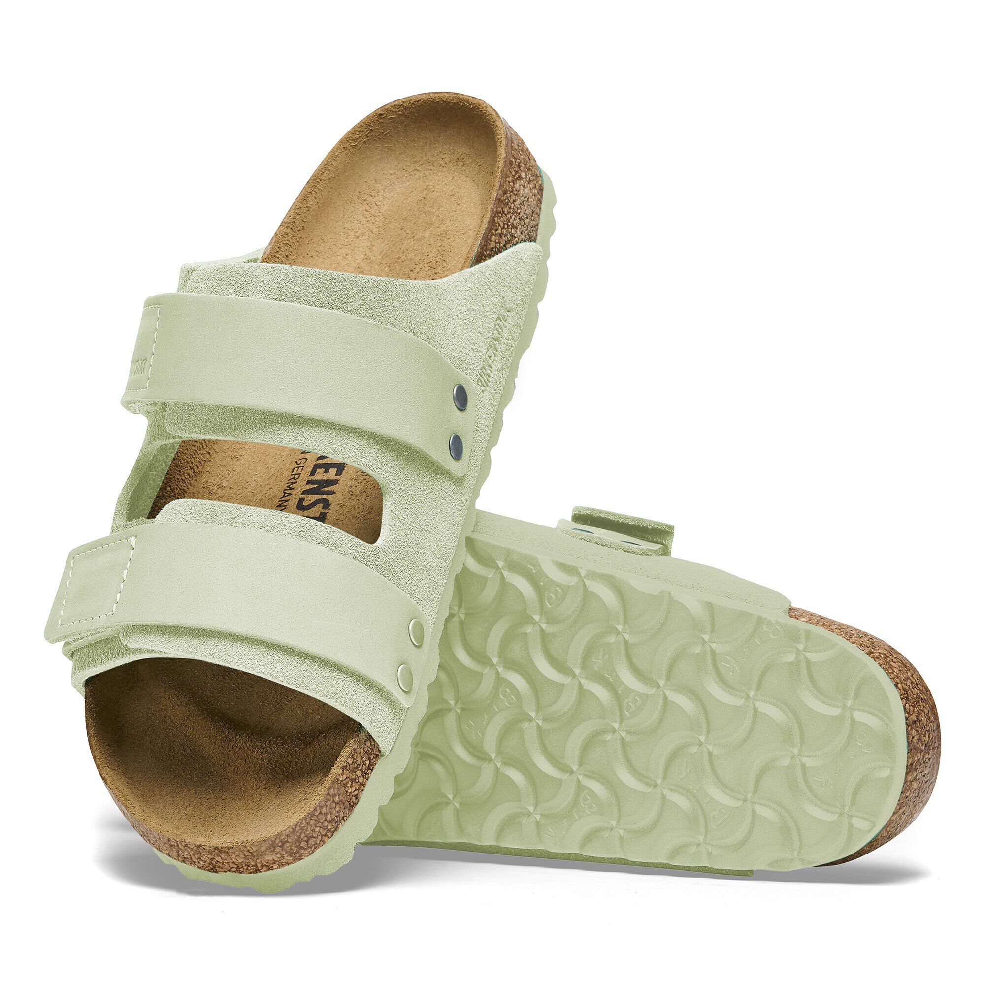 送料無料 百貨店 Uji BIRKENSTOCK | Lime Faded Leather Nubuck-Suede 靴