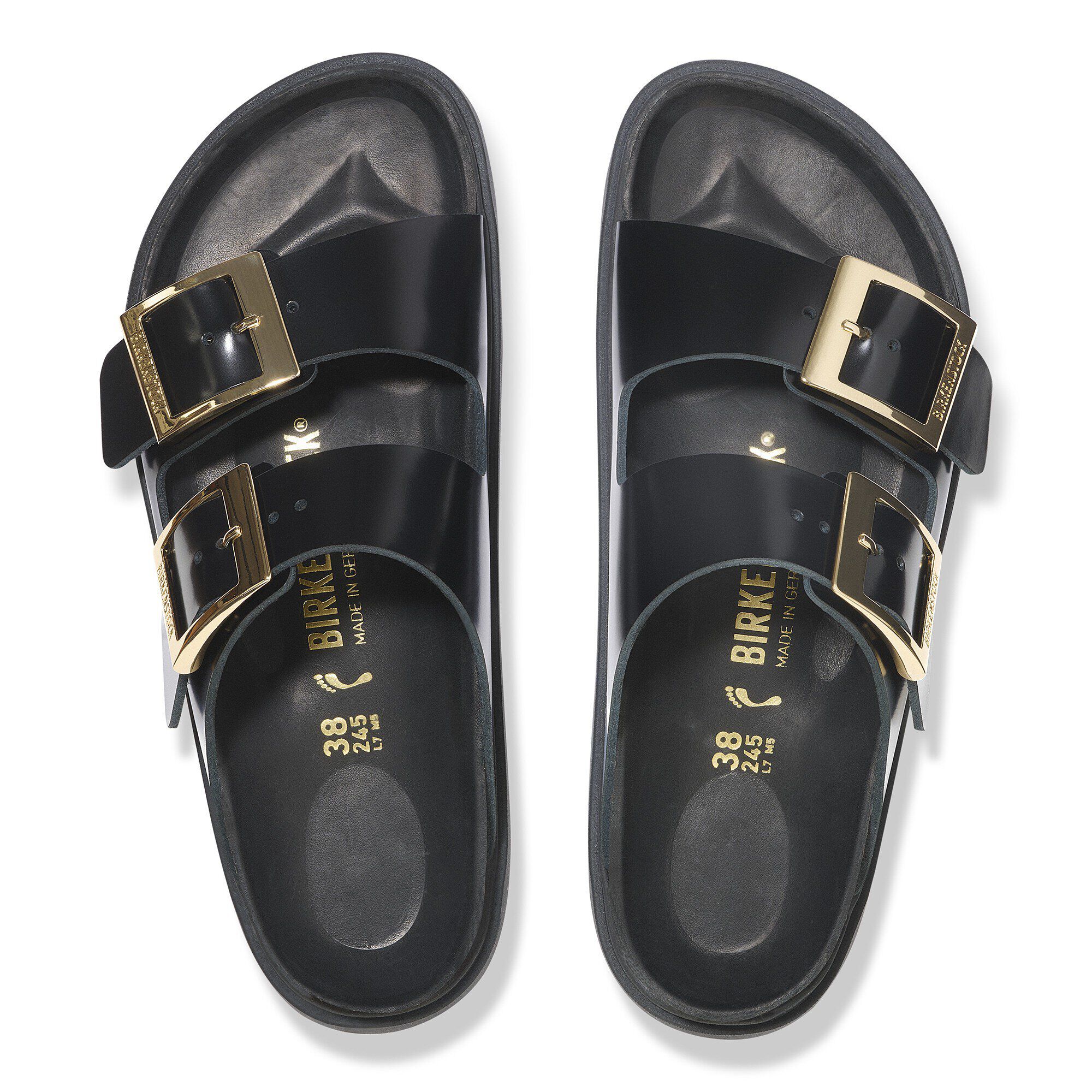 Arizona Droplet Buckle Natural Leather Patent High Shine