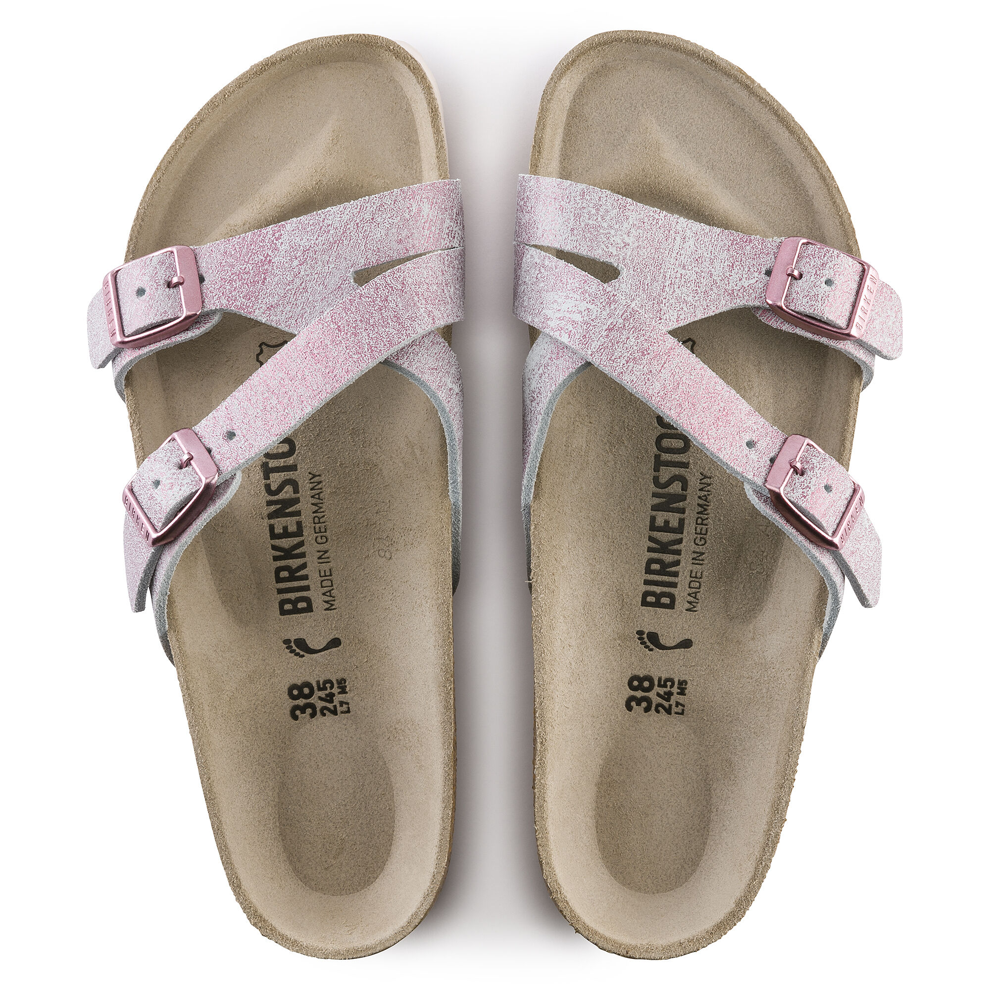 Yao Balance Suede Leather Washed Metallic Old Rose BIRKENSTOCK