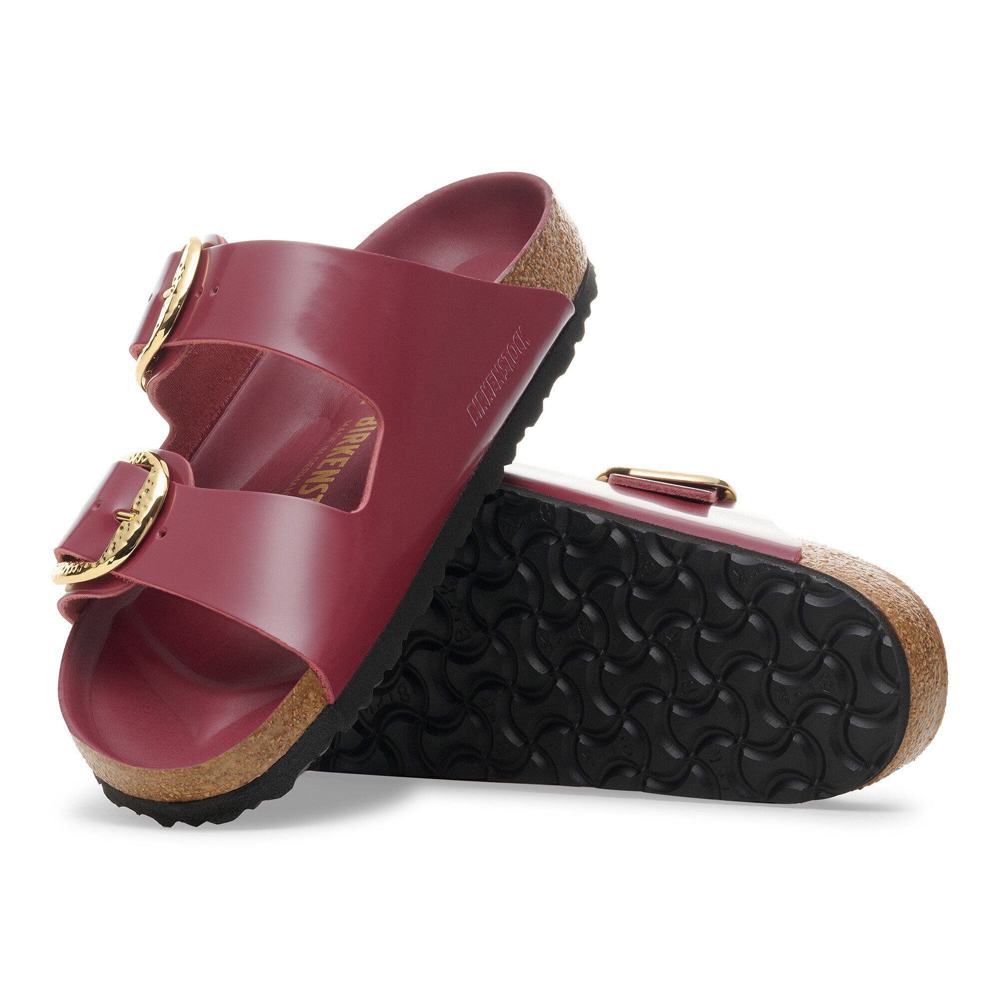 【関税&送料込】Birkenstock Sandalo Arizona Big Buckle Arizona Hammered Big Buckle Natural Leather Patent Zinfandel