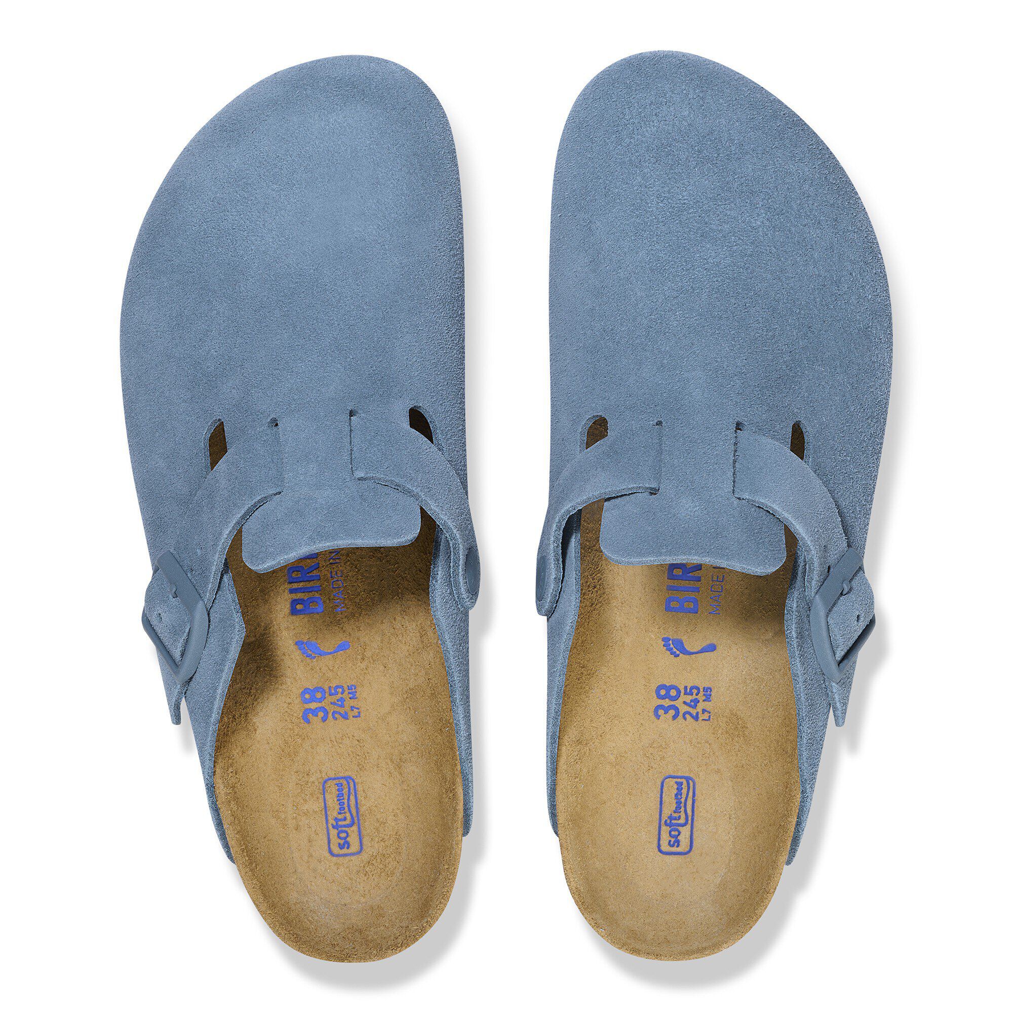 Boston Soft Footbed Suede Leather Elemental Blue | BIRKENSTOCK