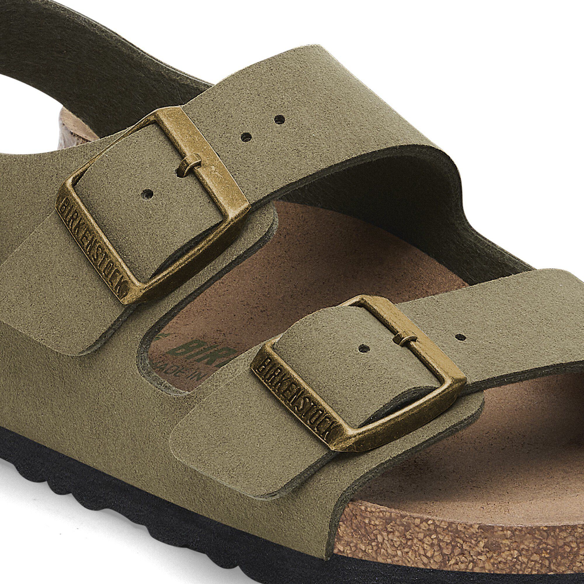 サンダル BIRKENSTOCK Olive green raffia Milano sandals 1774 Milano Raffia Cotton/Polyester/Polyamide/Elastane