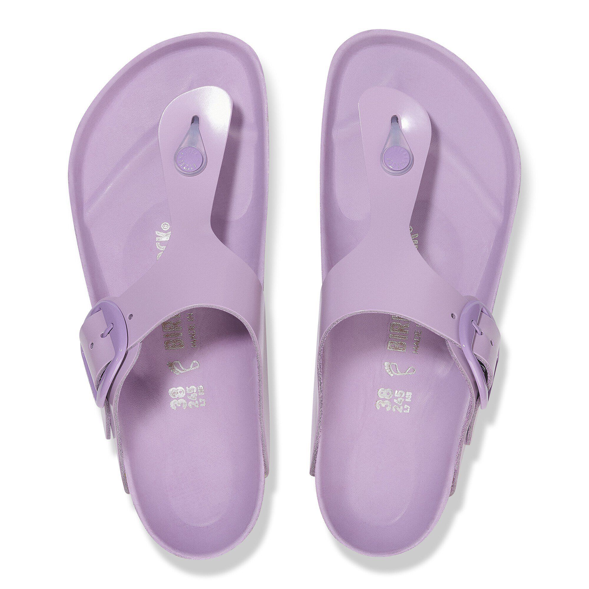 Gizeh Big Buckle Natural Leather Patent High Shine Crocus BIRKENSTOCK