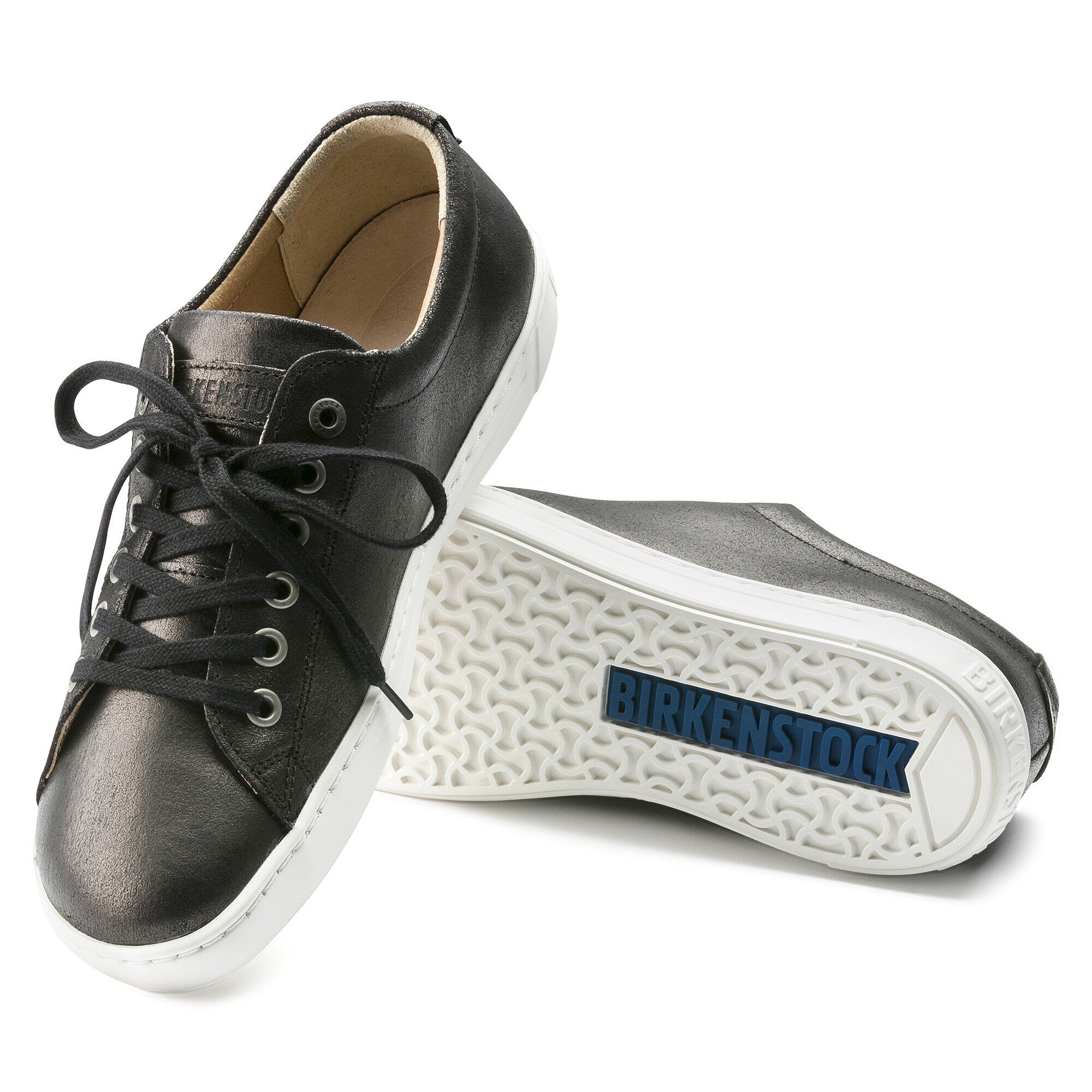 Arran Natural Leather Metallic Black