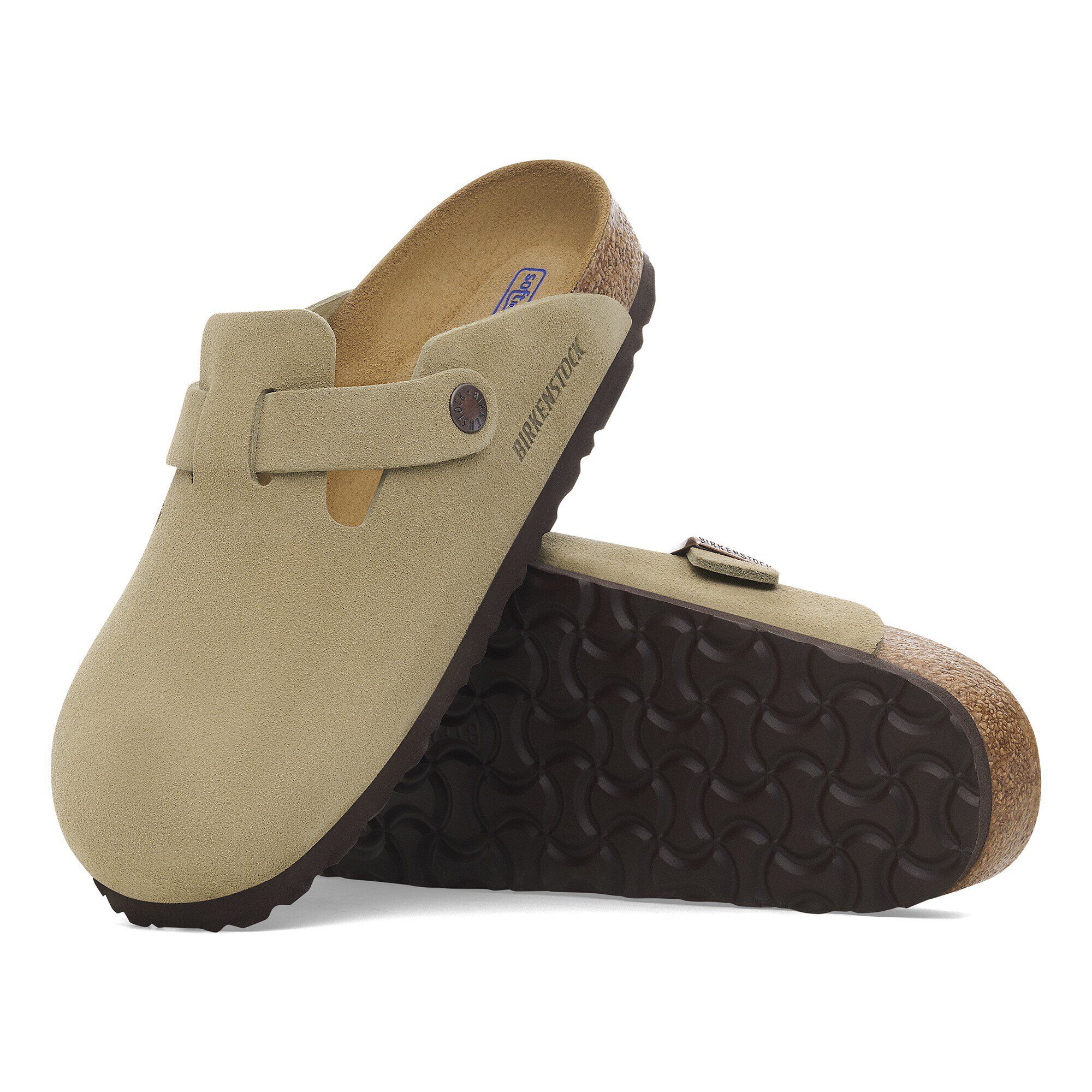 Birkenstock taupe suede soft footbed hot sale