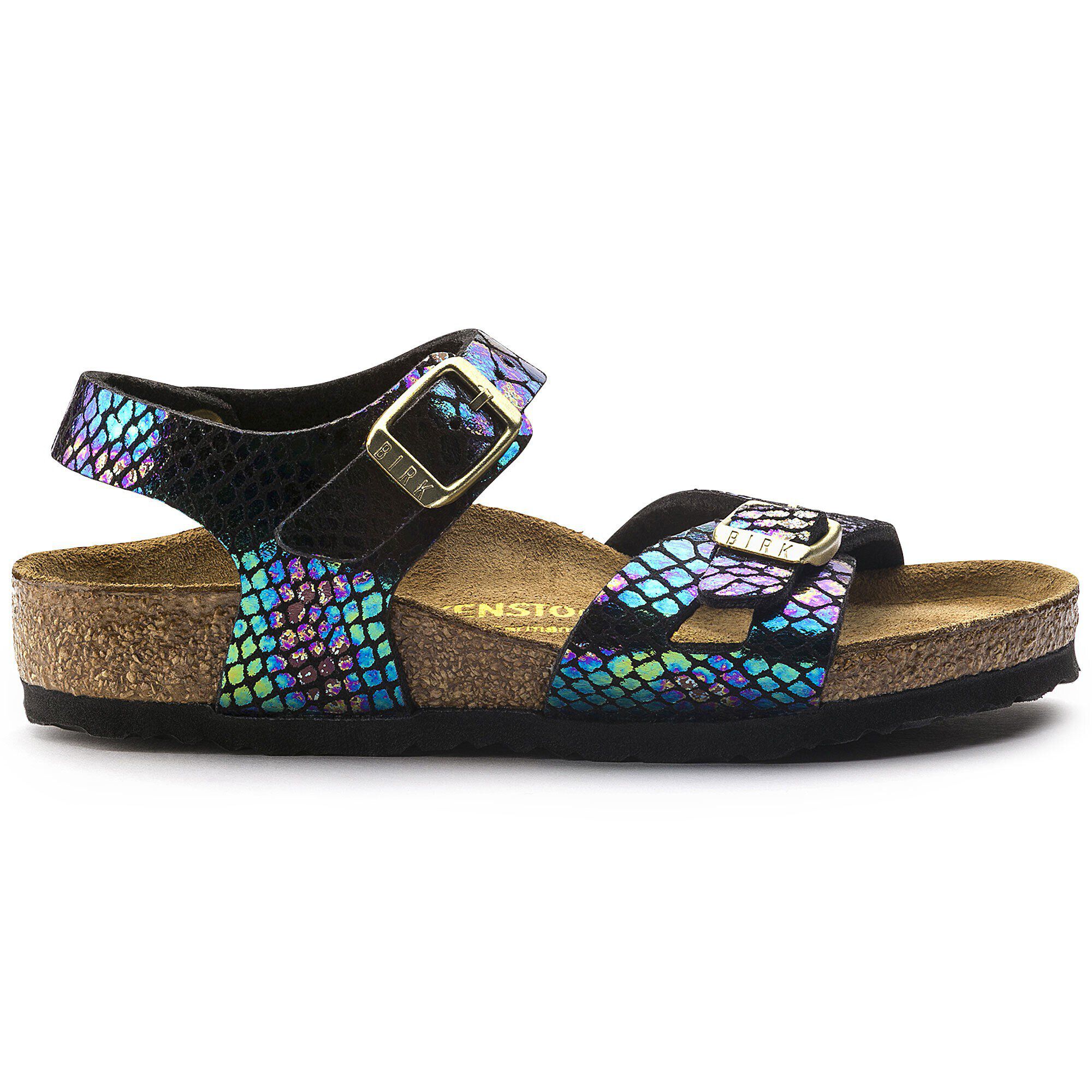 Rio Kids Birko Flor Shiny Snake Black Multicolor BIRKENSTOCK