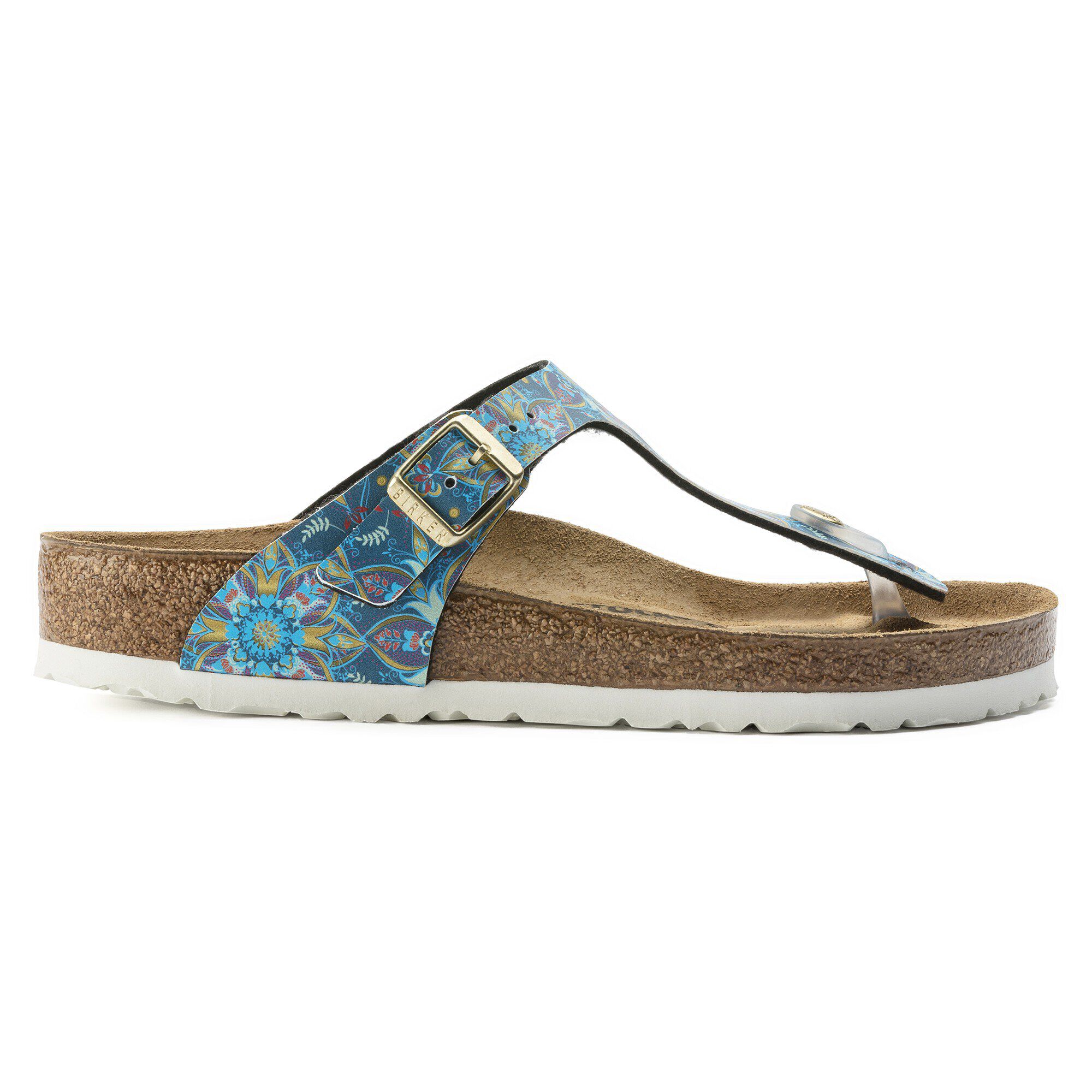 Birkenstock gizeh boho flowers blue store