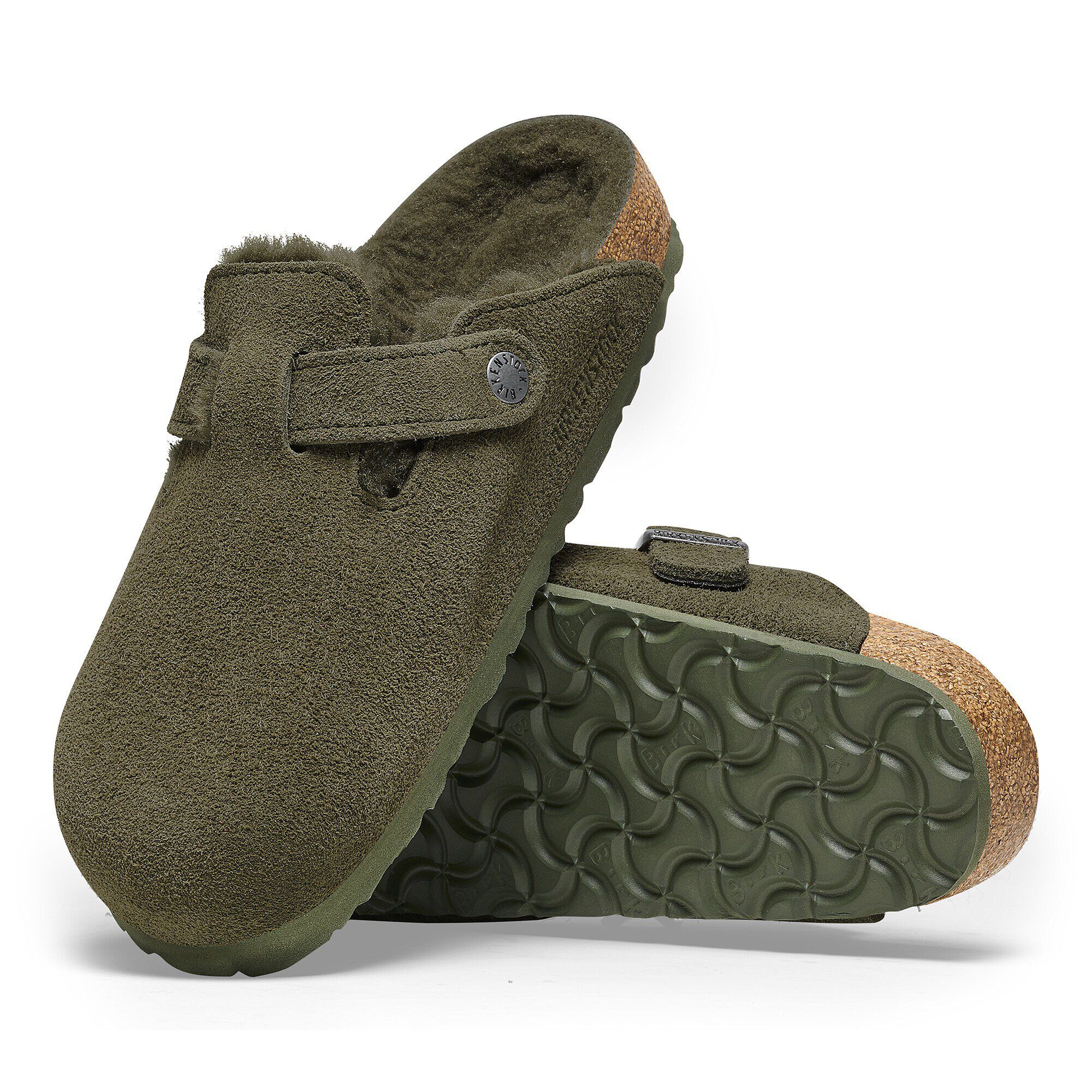 サンダル・ミュール BIRKENSTOCK SS25 BOSTON - Suede Sabot (1024714 THYME) Boston Suede Leather Thyme | BIRKENSTOCK