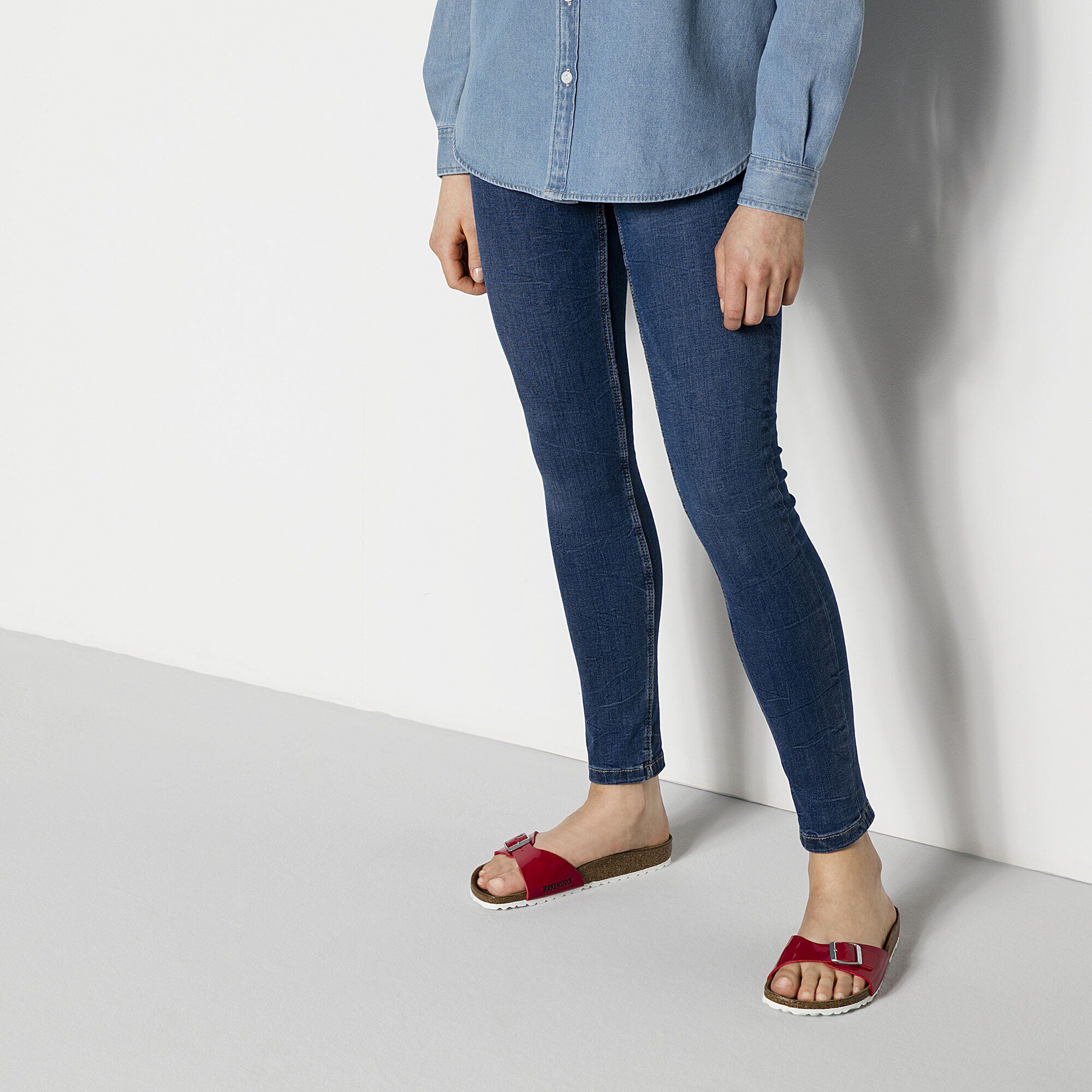 Birkenstock madrid red patent clearance