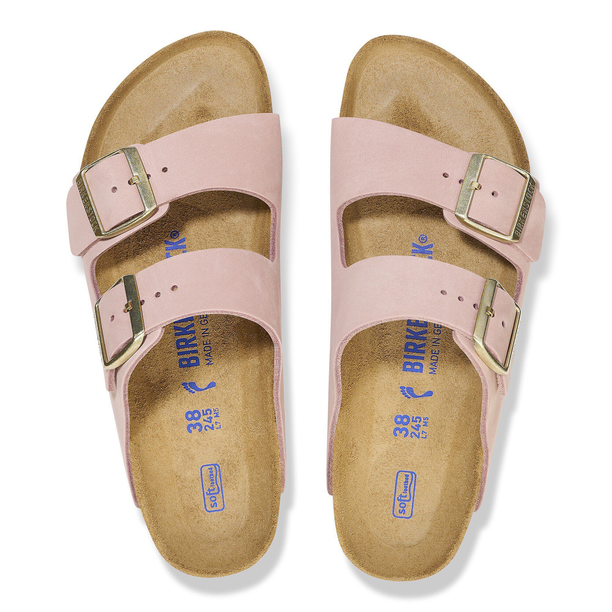 Arizona Soft Footbed Nubuck Leather Soft Pink BIRKENSTOCK