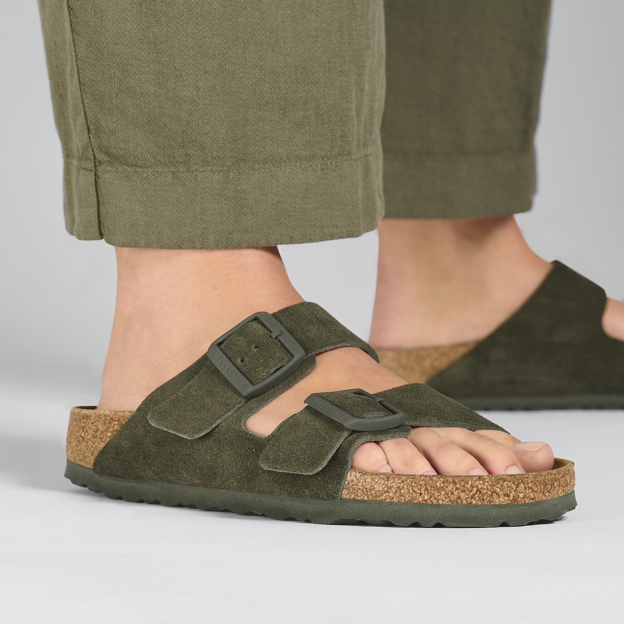 Birkenstock arizona suede leather sale
