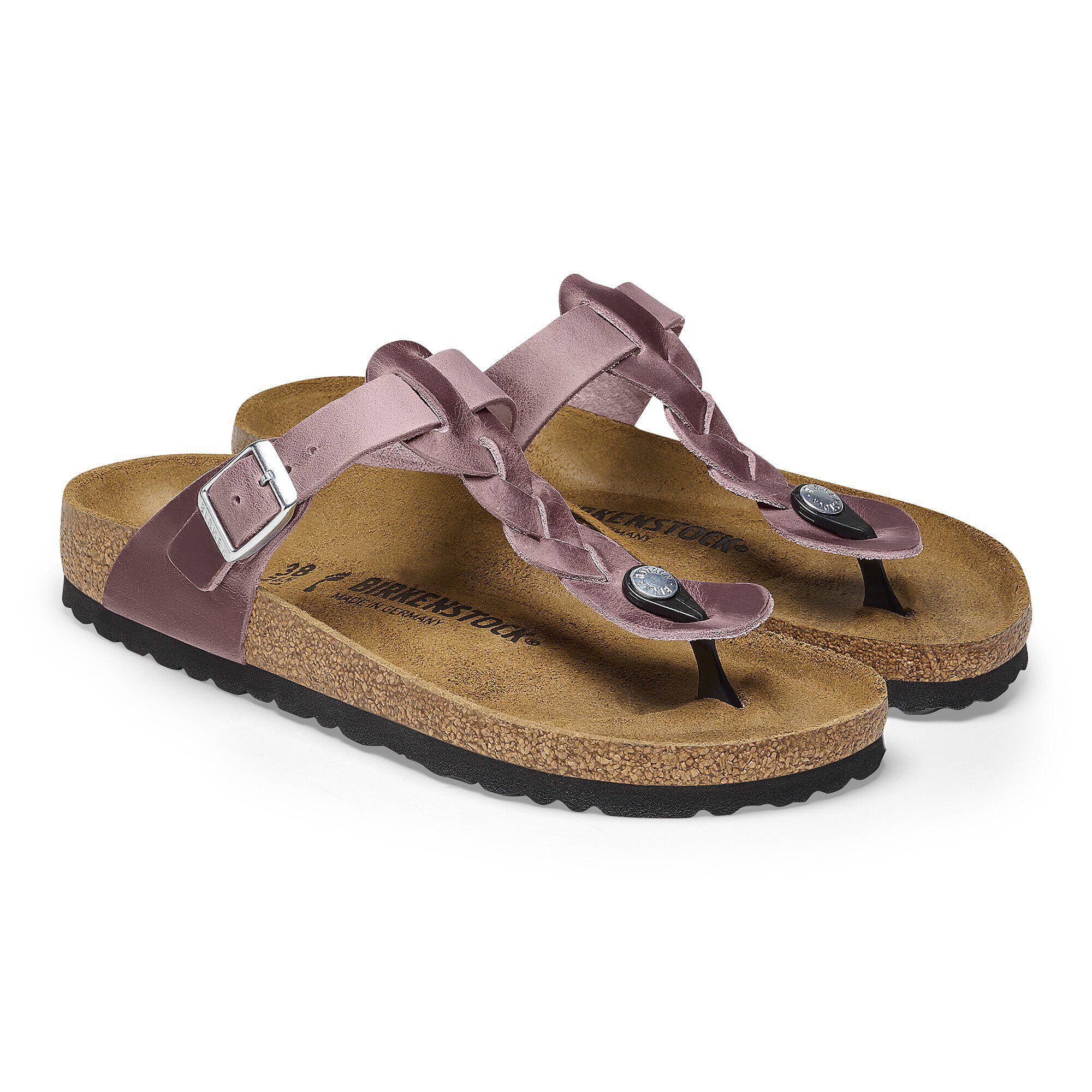 Birkenstock Gizeh Braided Oiled Leather Lavender Thong Sandals