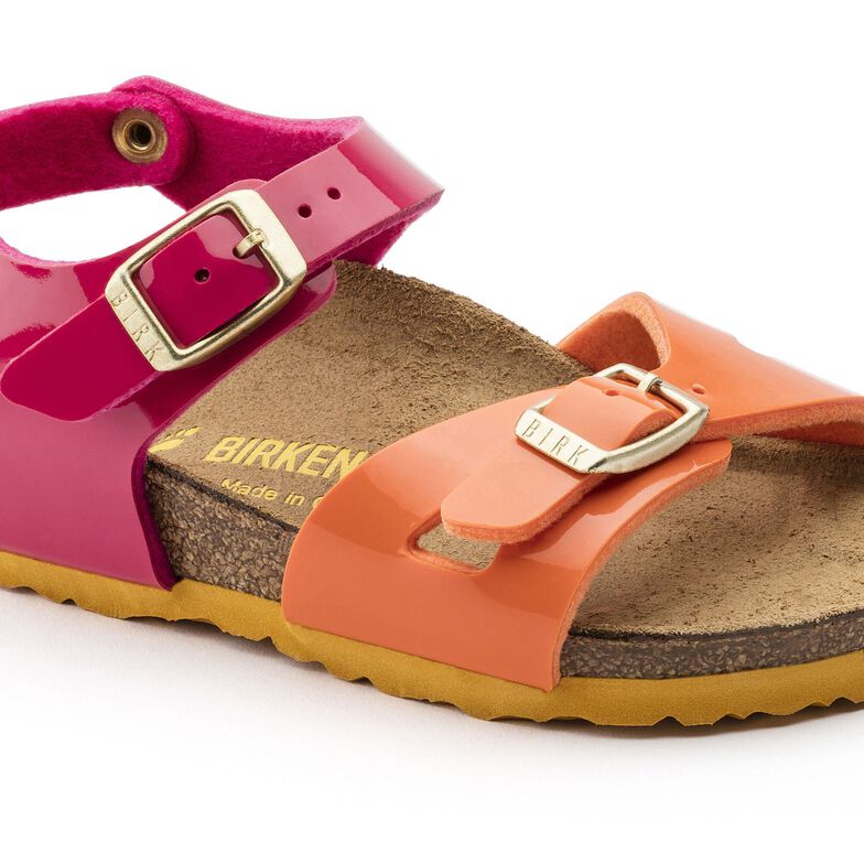 gård Metal linje Politistation Rio Kids Birko-Flor Patent Tropical Orange Pink | BIRKENSTOCK