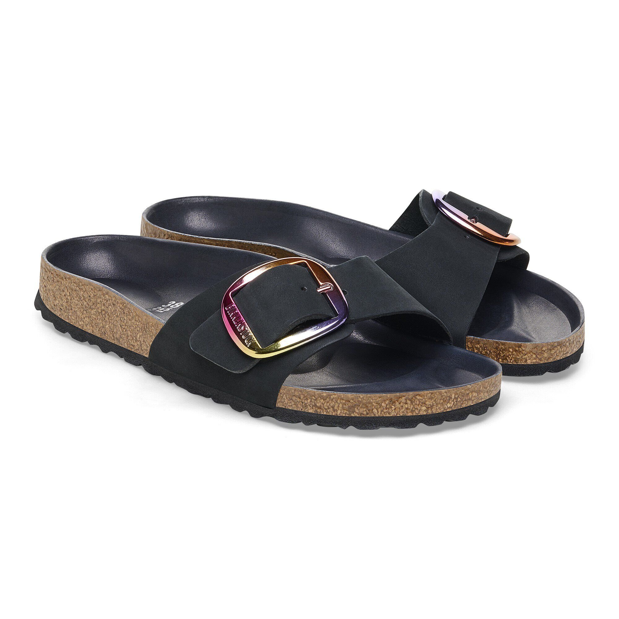 BIRKENSTOCK MADRID BIG BUCKLE 38 ブラック Madrid Big Buckle Natural Leather Patent High Shine Black