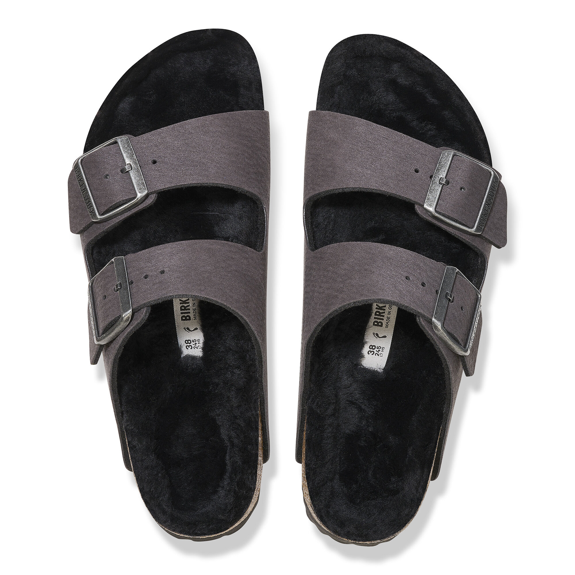 Arizona Shearling Synthetics Desert Dust Black BIRKENSTOCK