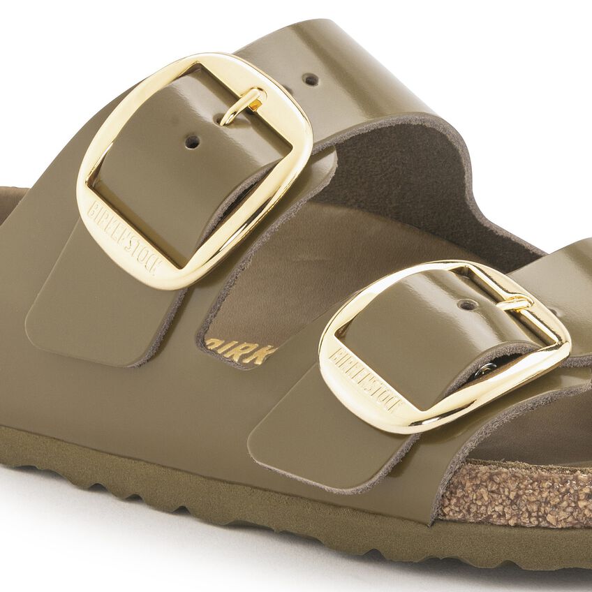 velsignelse accelerator renæssance Arizona Big Buckle Natural Leather Patent High Shine Mud Green | BIRKENSTOCK