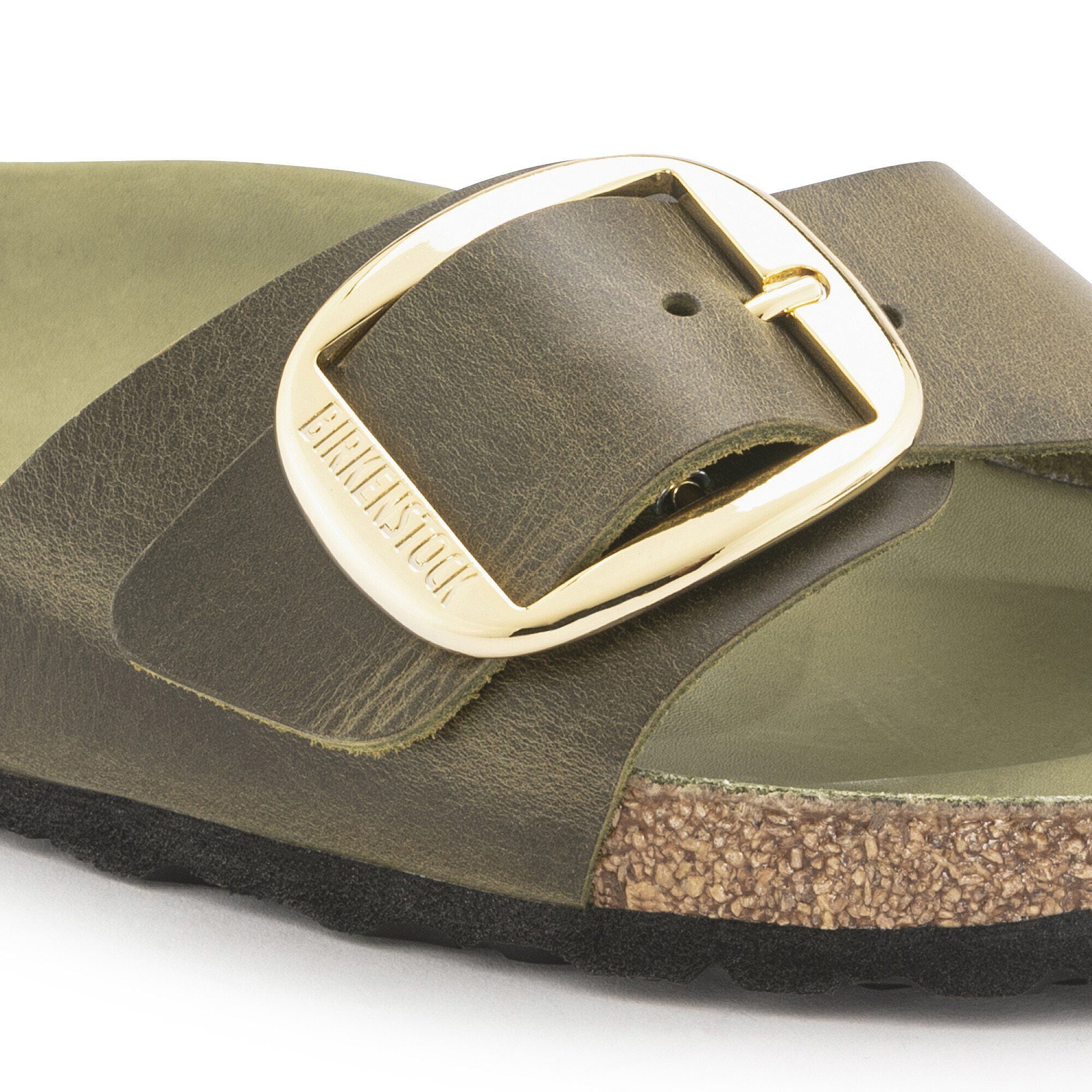 Madrid Big Buckle Oiled Leather Olive Green BIRKENSTOCK