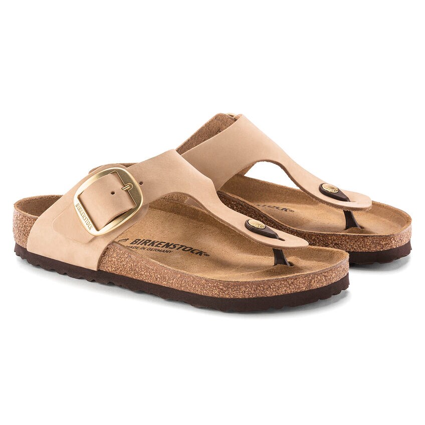 Gizeh Big Buckle Nubuck Leather Sandcastle | BIRKENSTOCK