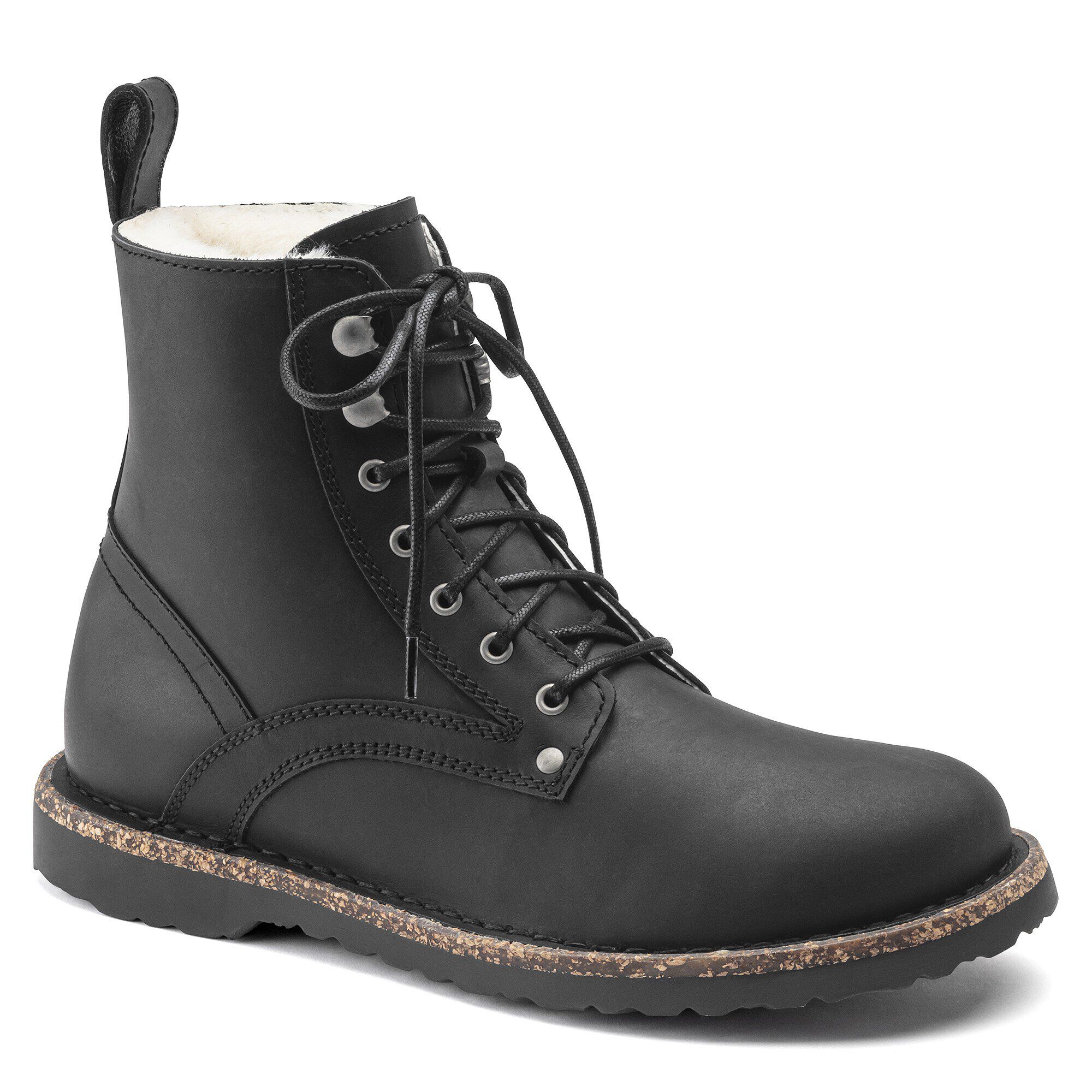 Bryson Shearling Nubuck Leather Black BIRKENSTOCK
