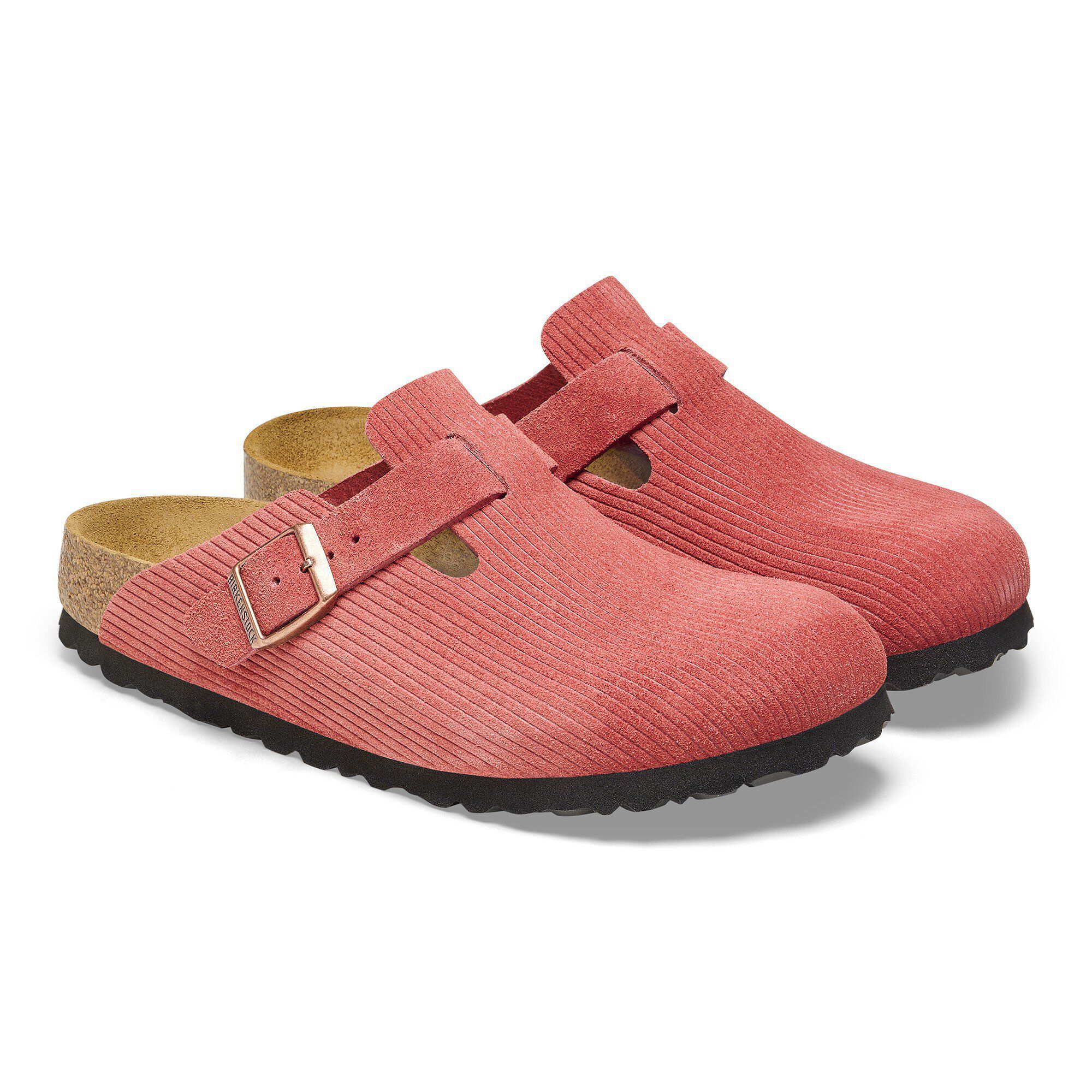 Red suede birkenstocks online