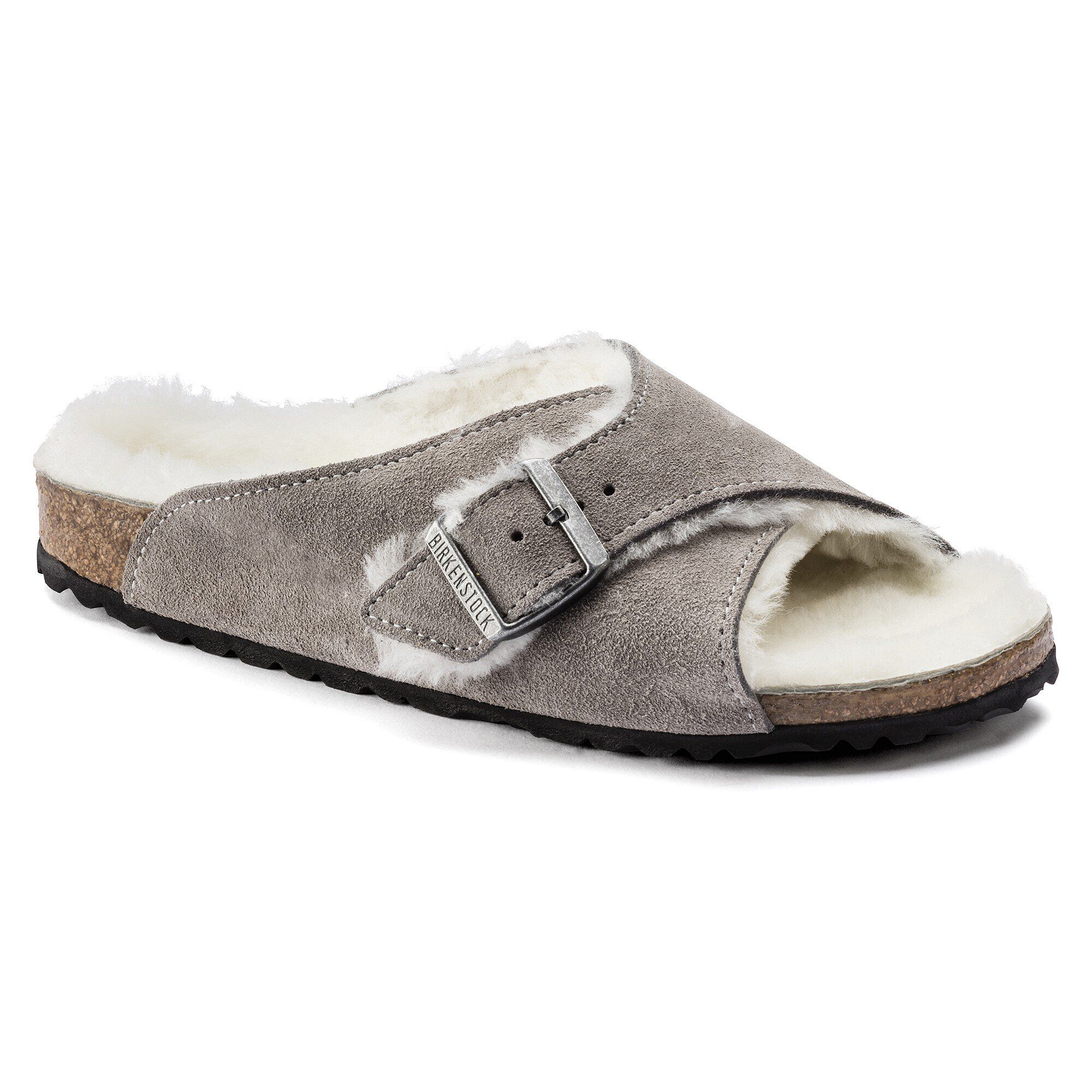 Arosa Shearling Suede Leather Stone Coin BIRKENSTOCK