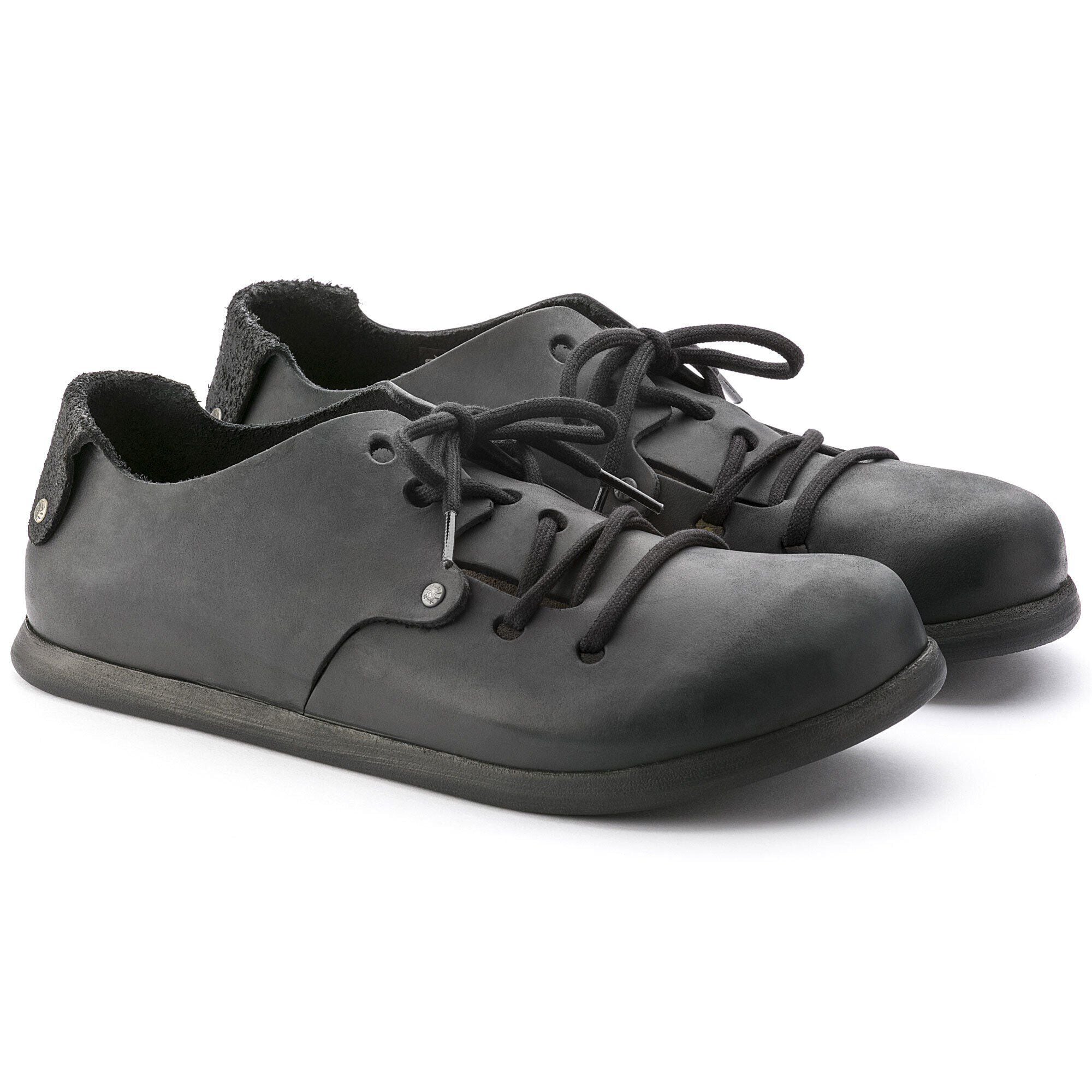 Birkenstock Montana Oiled Leather Black Lace Up Shoes