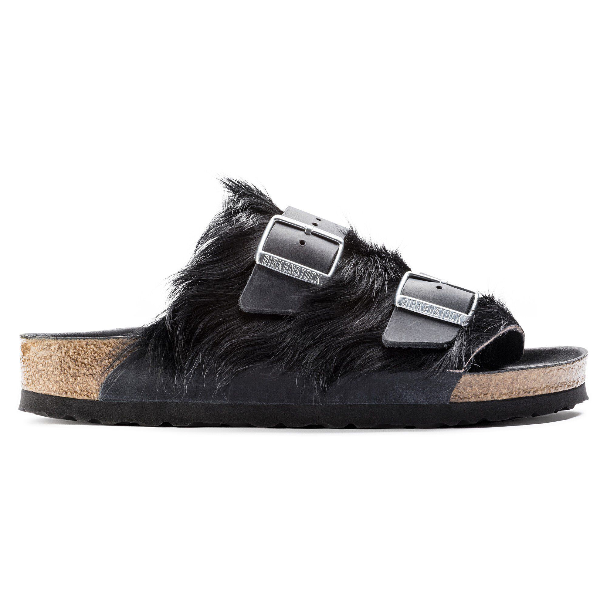 Arizona Fur Leather Black BIRKENSTOCK