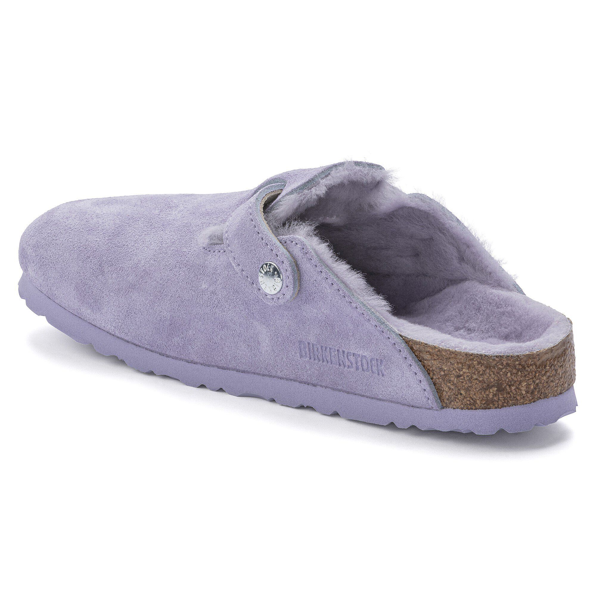 Boston Shearling Suede Leather Shearling Purple Fog BIRKENSTOCK