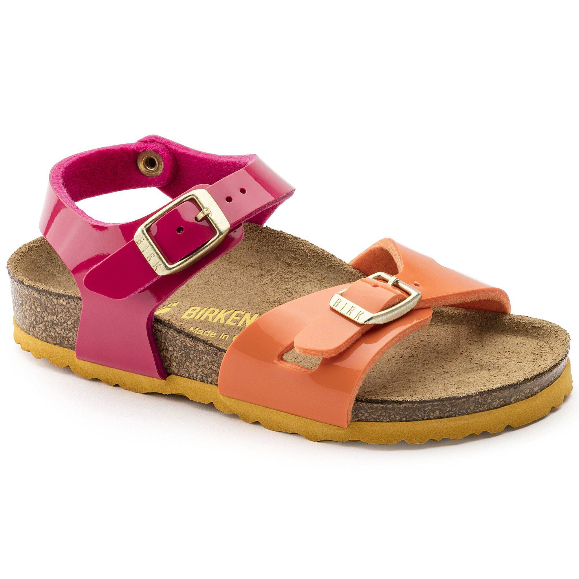 Rio Kids Birko Flor Patent Tropical Orange Pink BIRKENSTOCK