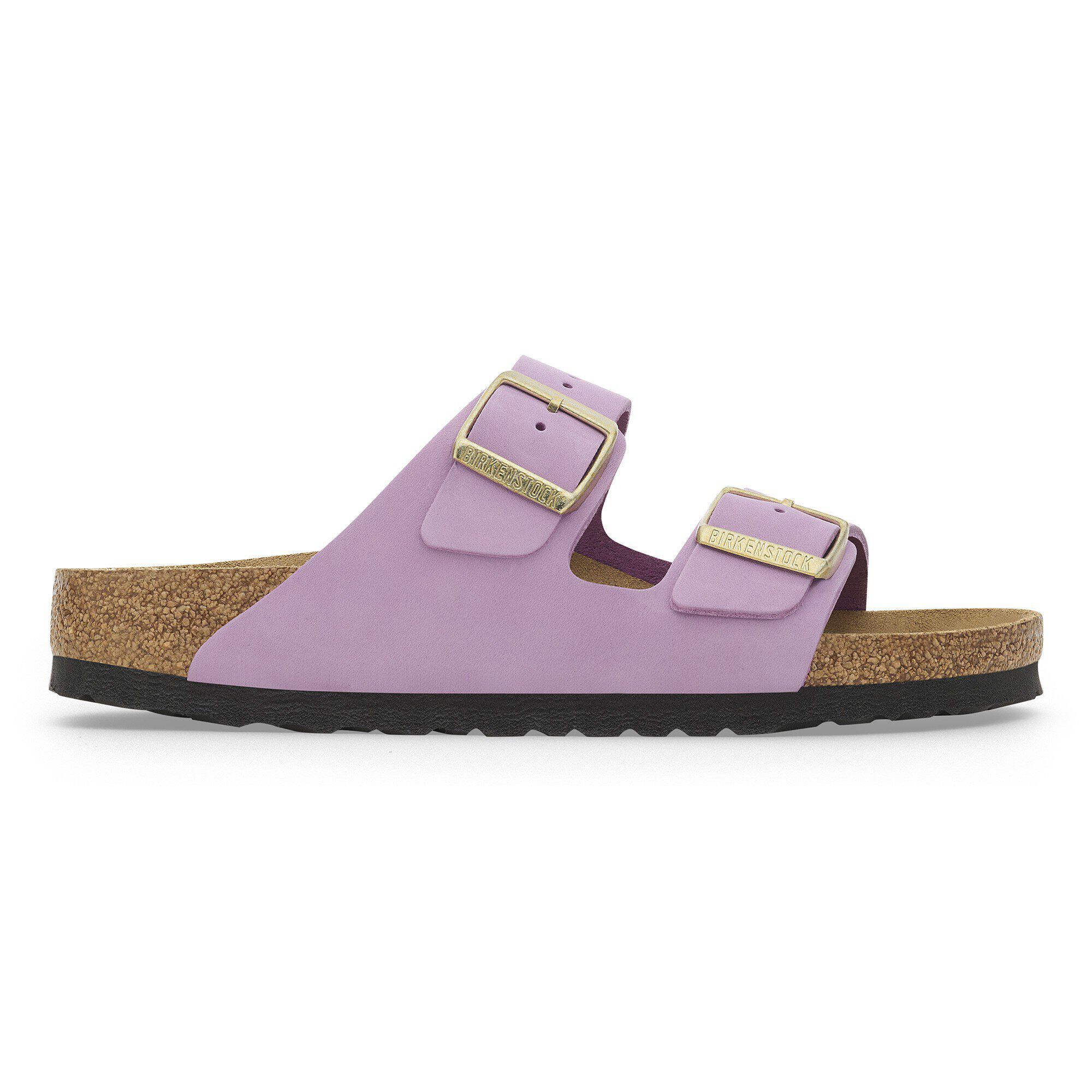 Birkenstock Arizona Nubuck Leather Crocus Two Strap Sandals