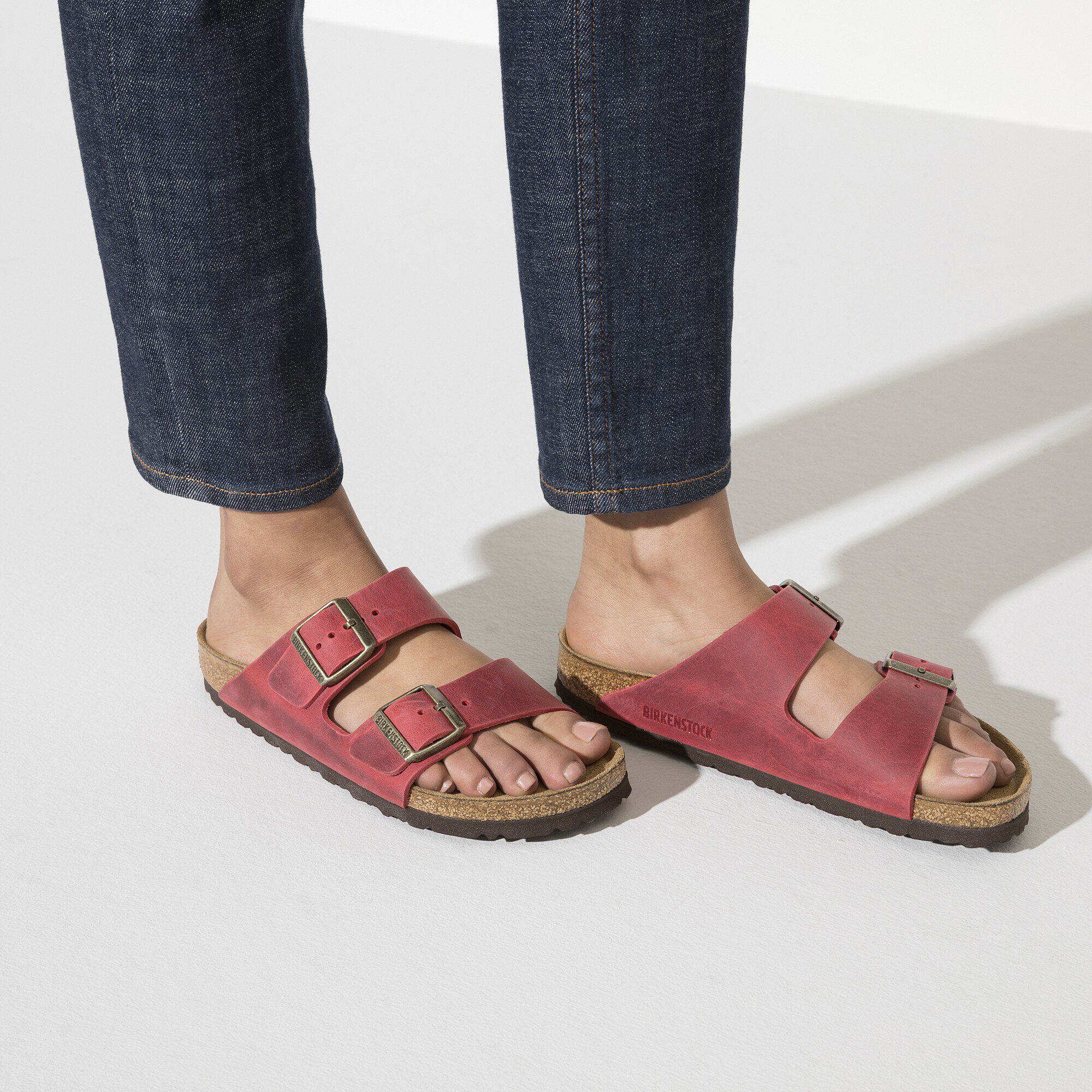 Birkenstock top red sole