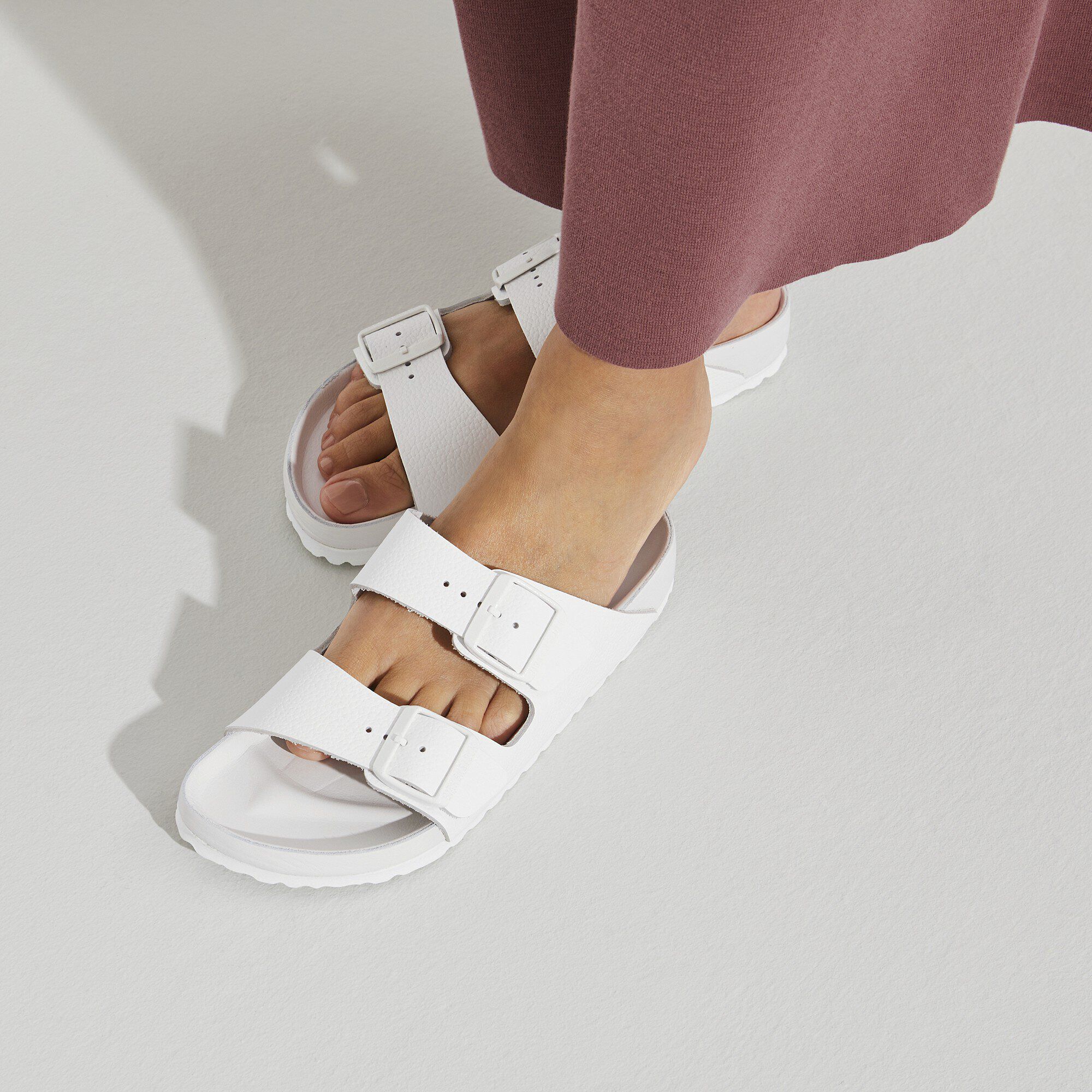 Birkenstock white arizona sandals sales