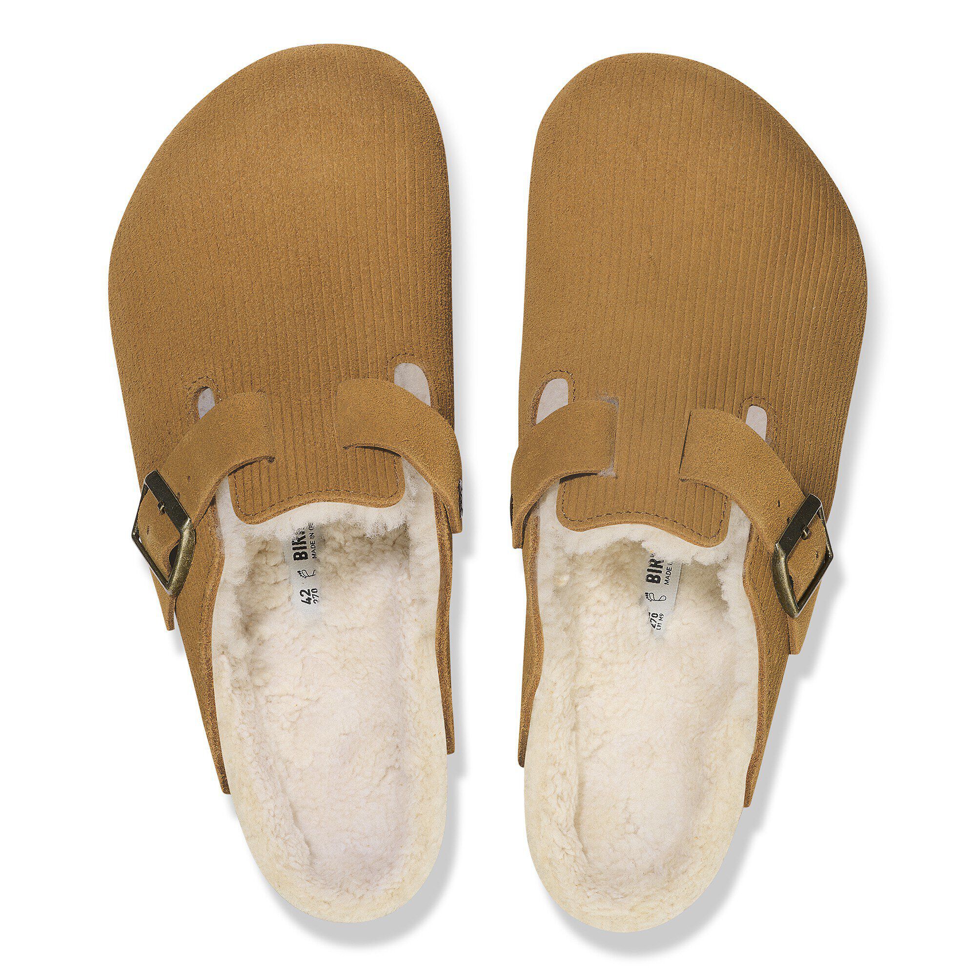上質で快適 Boston Teddy Shearling Suede Leather-Shearling Corduroy Cork 靴