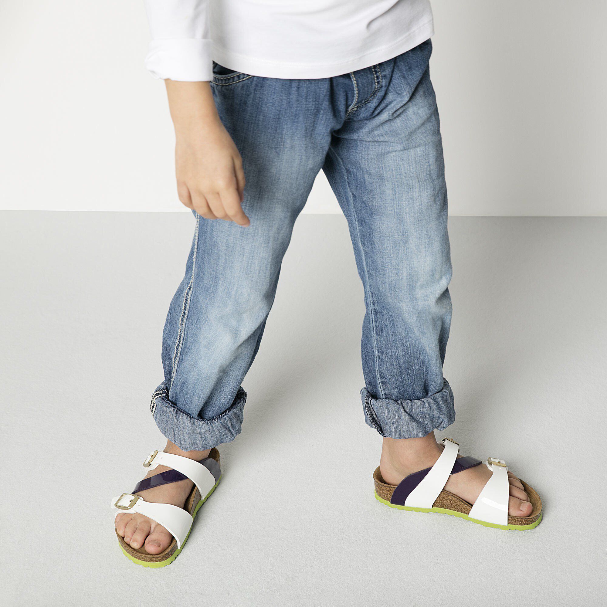 Salina Kids Birko Flor Patent Tropical White Lilac BIRKENSTOCK