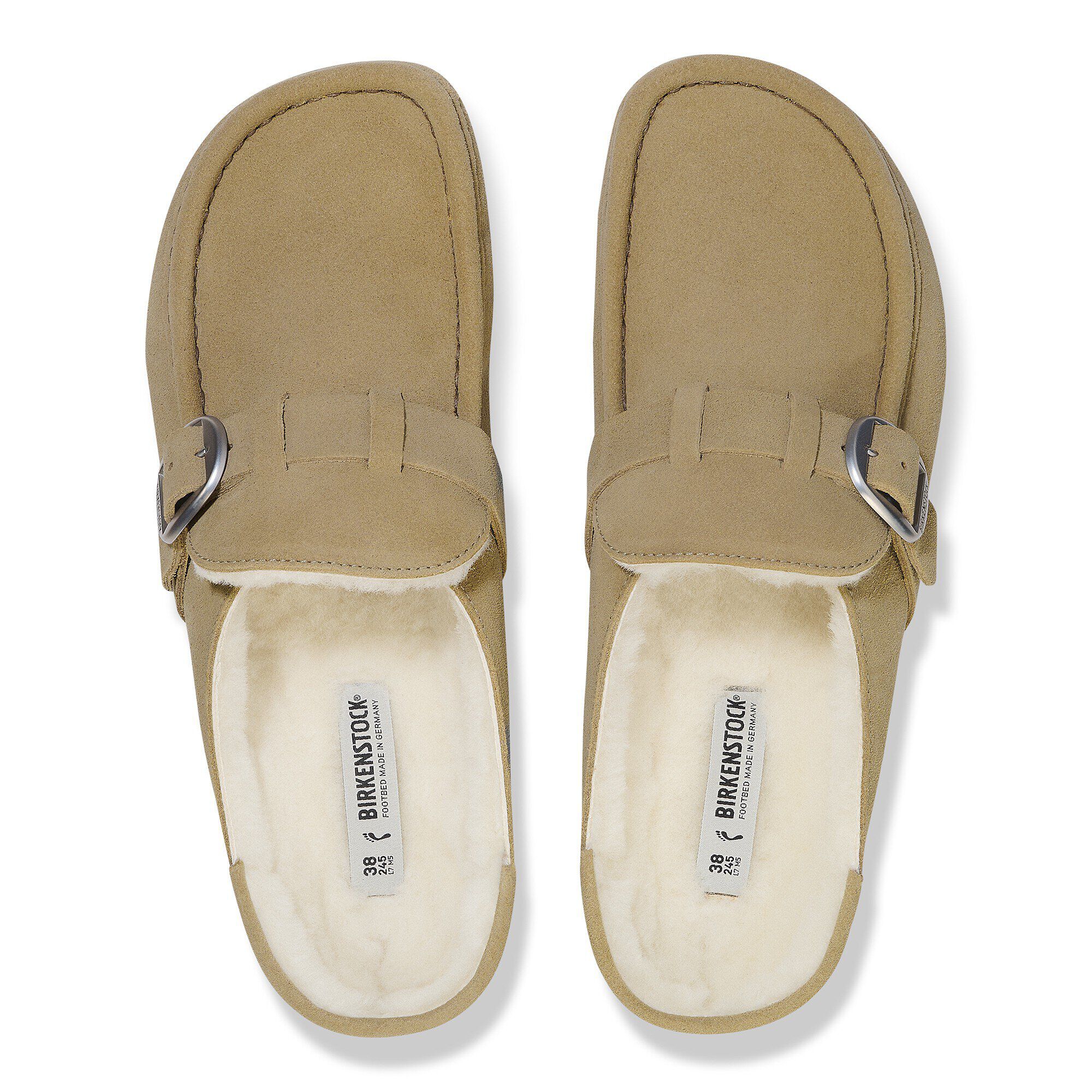 Buckley Shearling Suede Leather Taupe BIRKENSTOCK