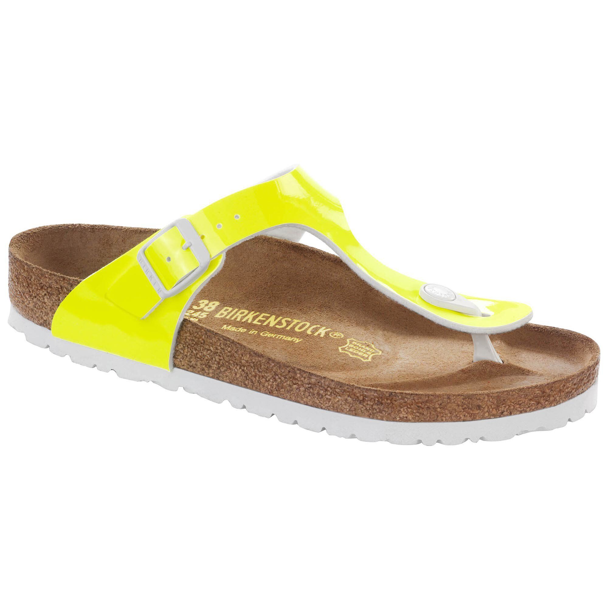 Gizeh Birko Flor Patent Neon Yellow Patent BIRKENSTOCK