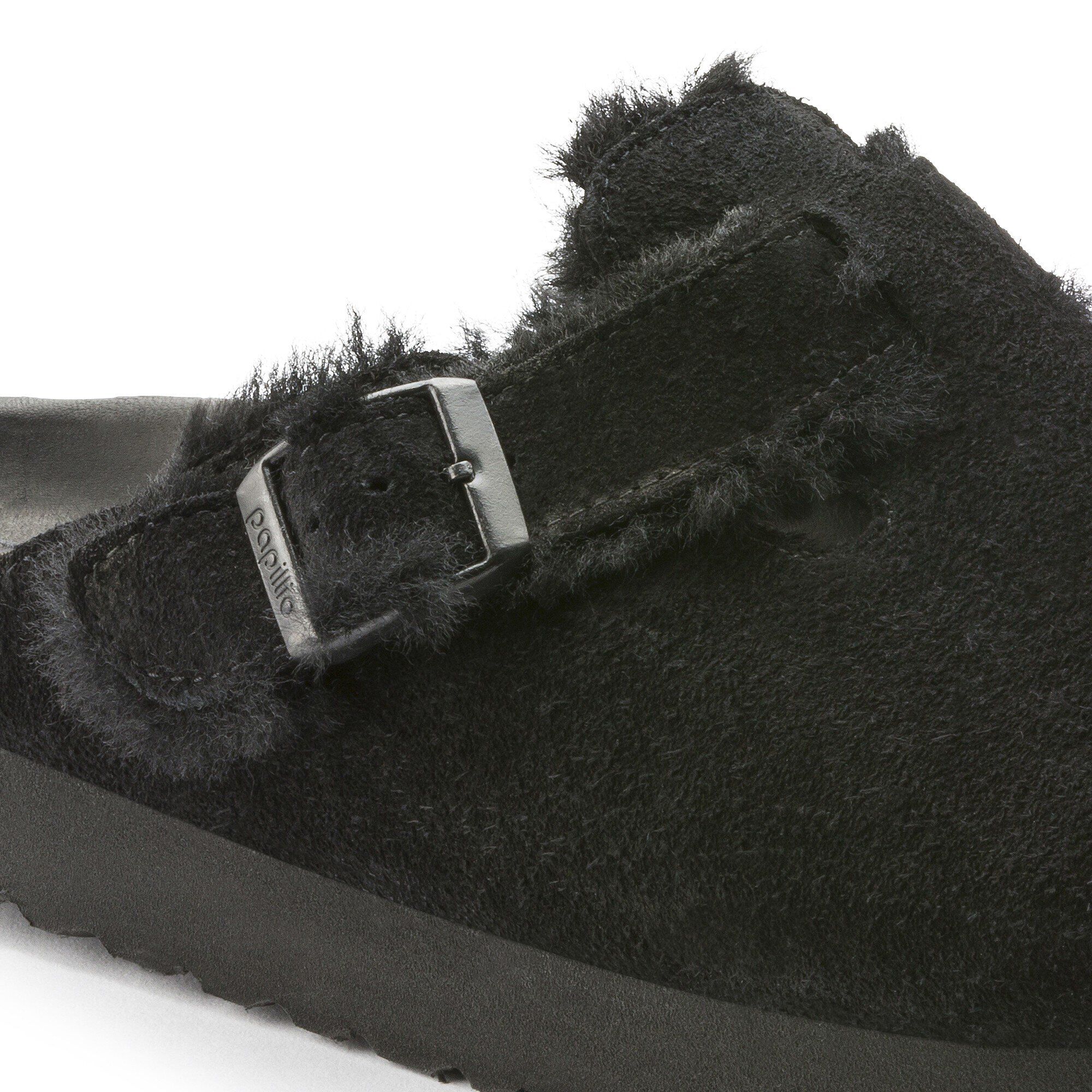 Birkenstock boston fur discount black