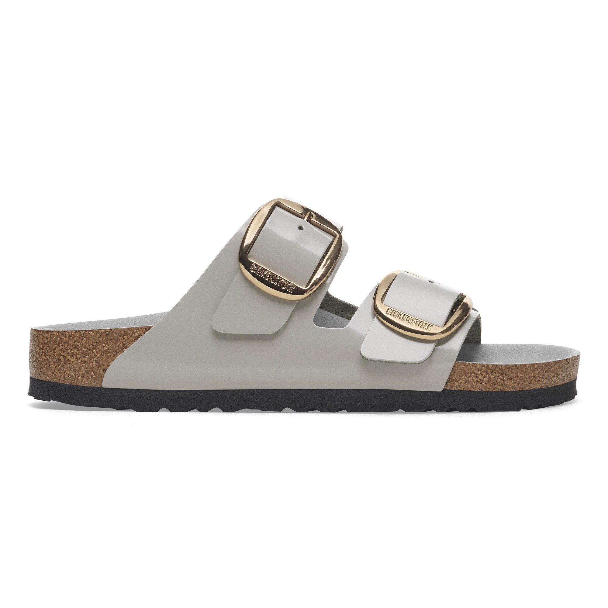 Arizona Big Buckle Natural Leather Patent High-Shine Stone