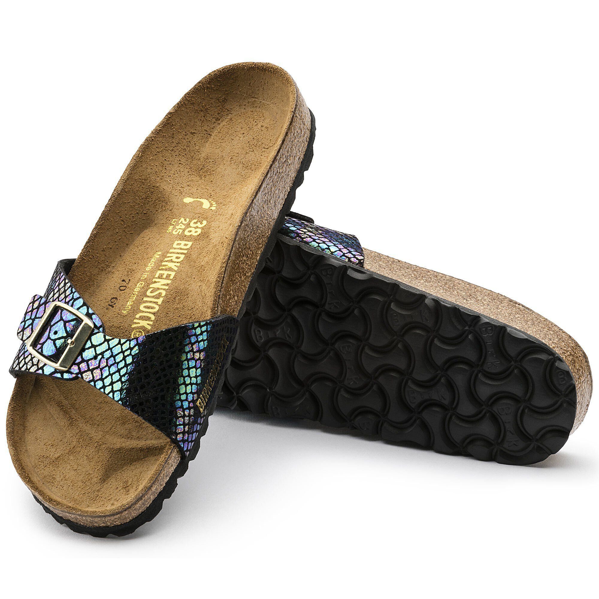 Madrid Birko Flor Shiny Snake Black Multicolor BIRKENSTOCK