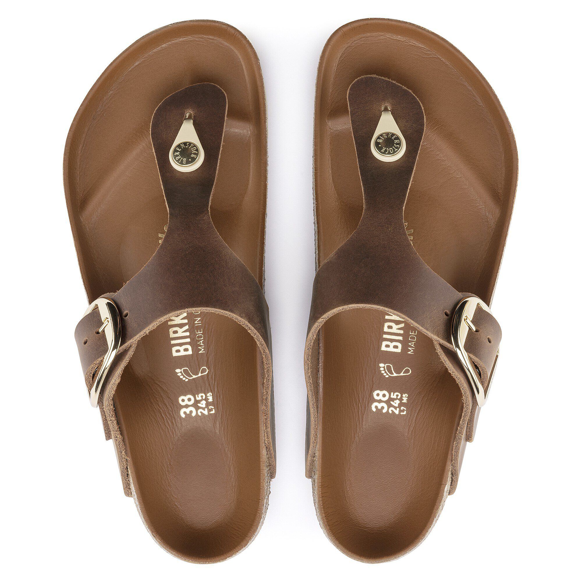 Cognac big buckle birkenstock discount