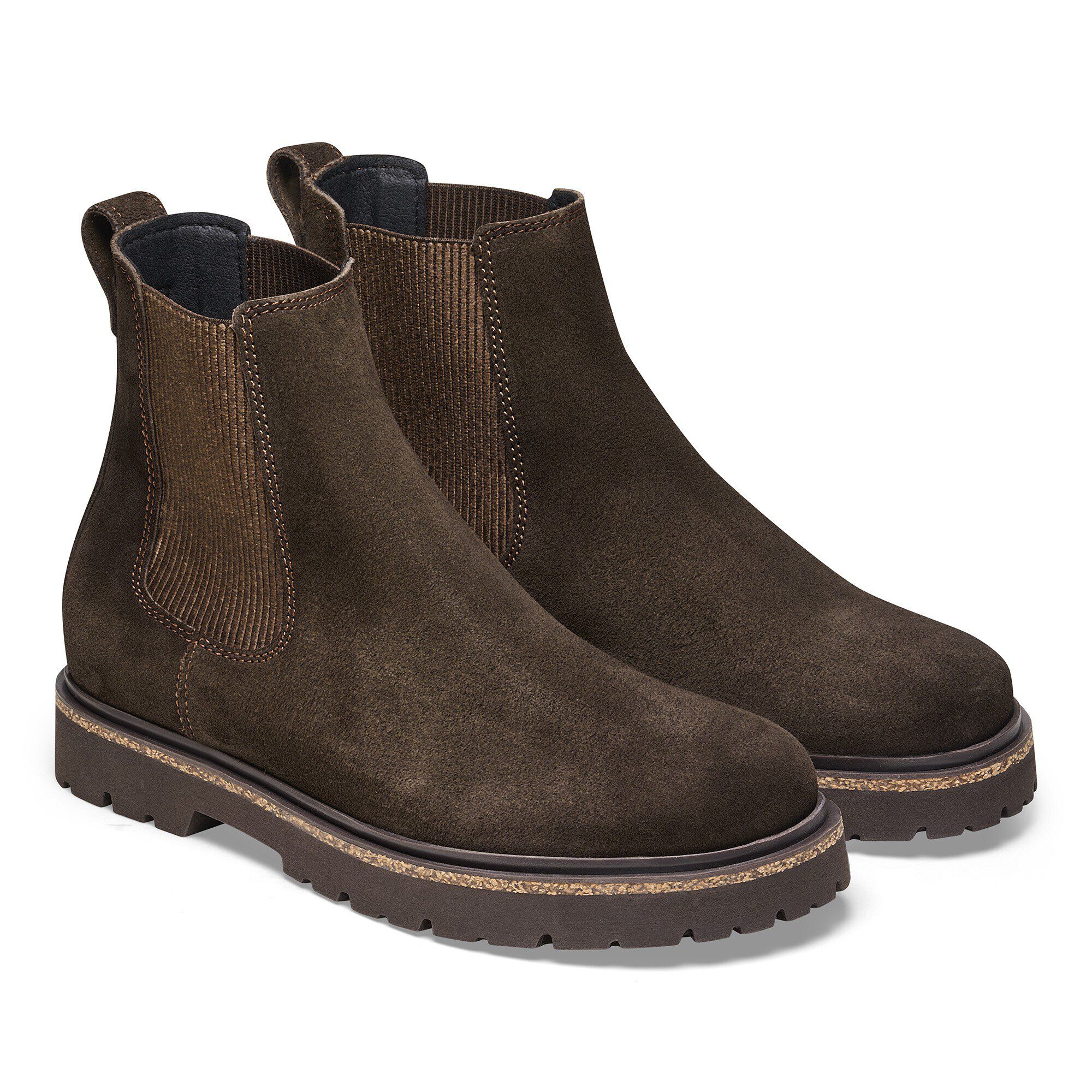 送料無料 Highwood Slip BIRKENSTOCK | Mocha Leather Suede Women On 靴