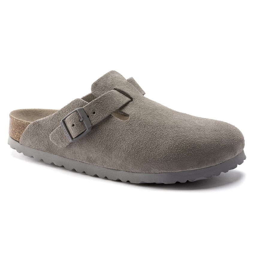 handicap Spektakel Glimlach Boston Soft Footbed Suede Leather Stone Coin | BIRKENSTOCK