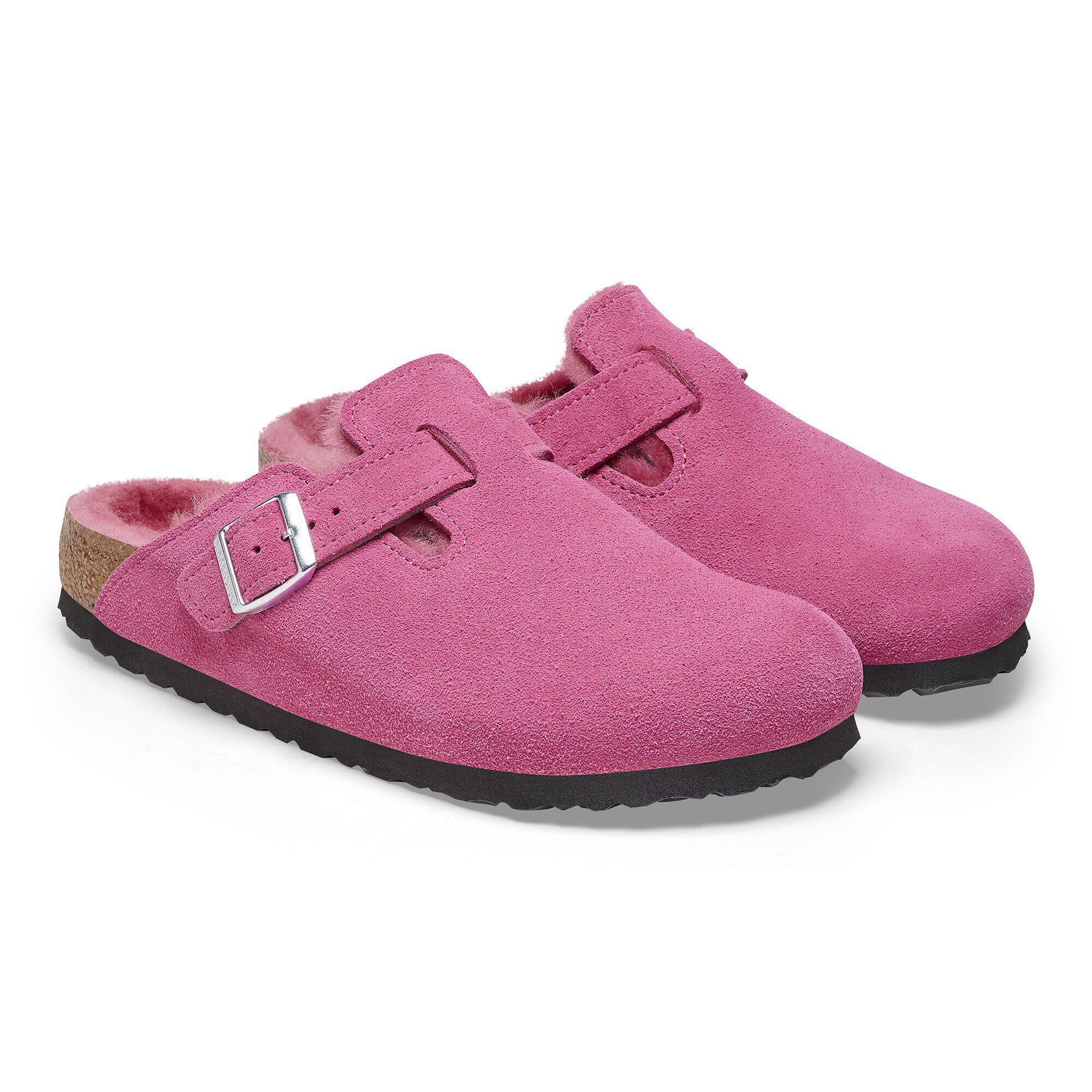 Boston Shearling Suede Leather Fuchsia Tulip | BIRKENSTOCK